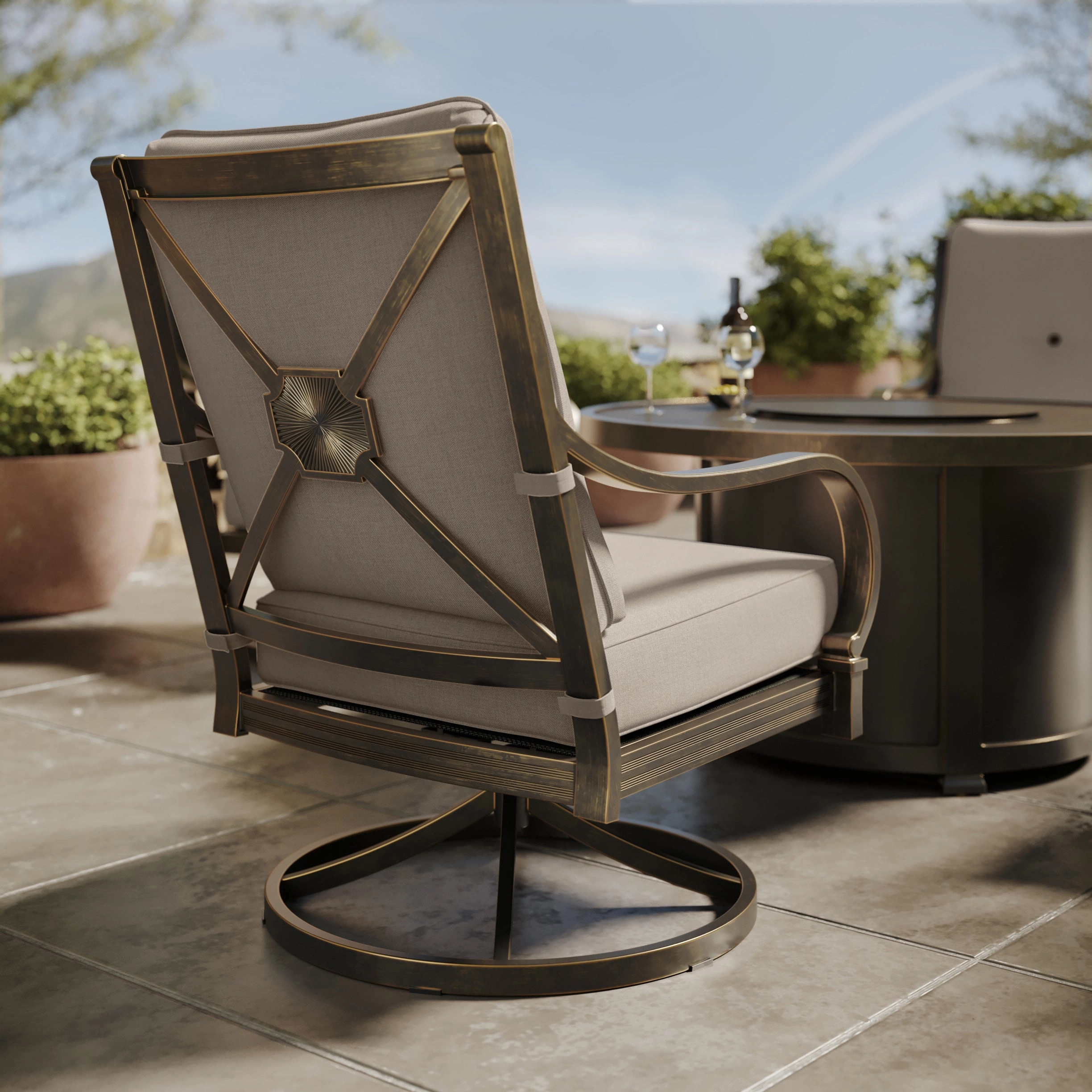 Napili High-Back Swivel Rocker Club Chair