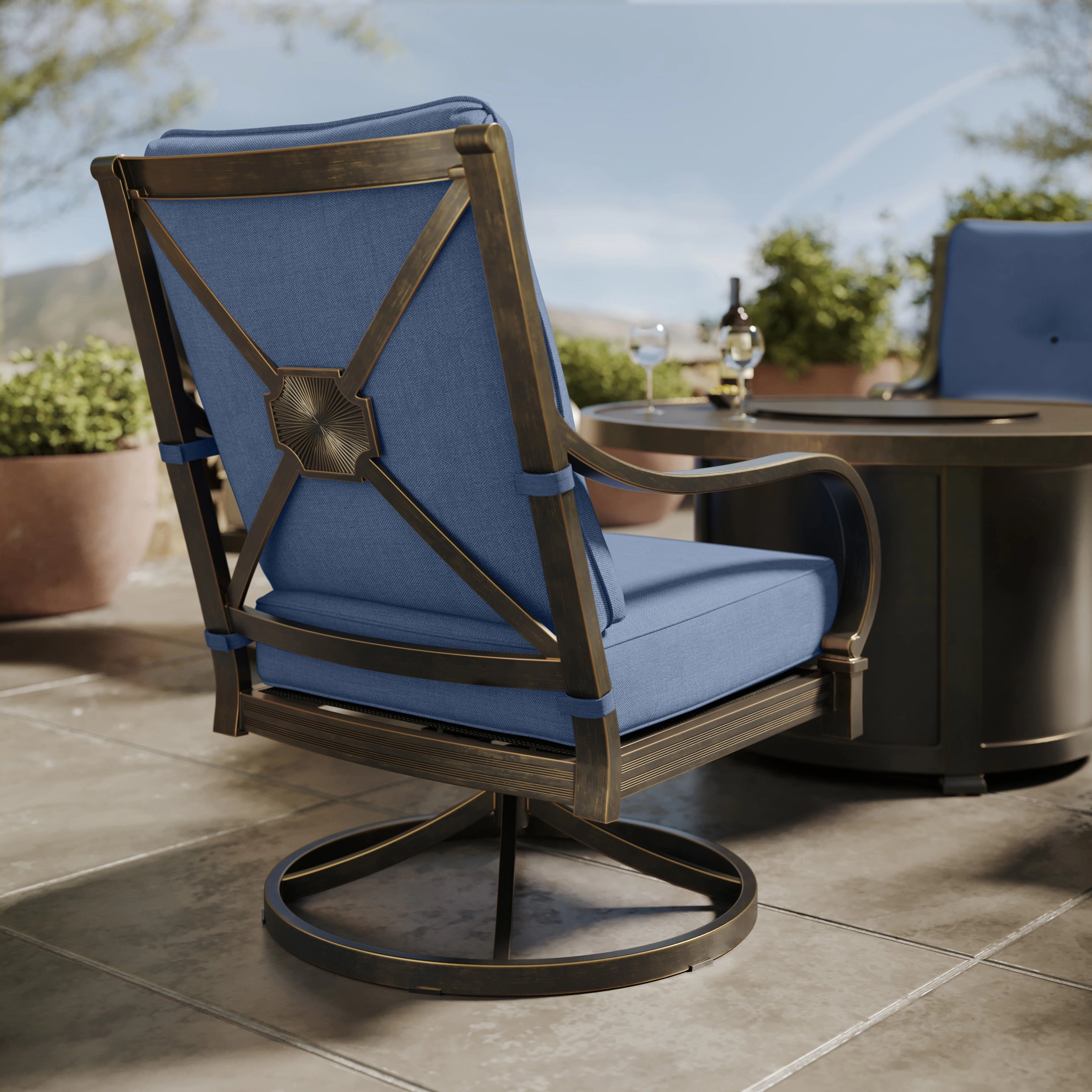 Napili High-Back Swivel Rocker Club Chair