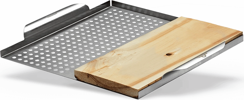 Napoleon Eight Stainless Steel Multi-Functional Topper with Cedar Plank 70026Stainless steel BBQ tool set
