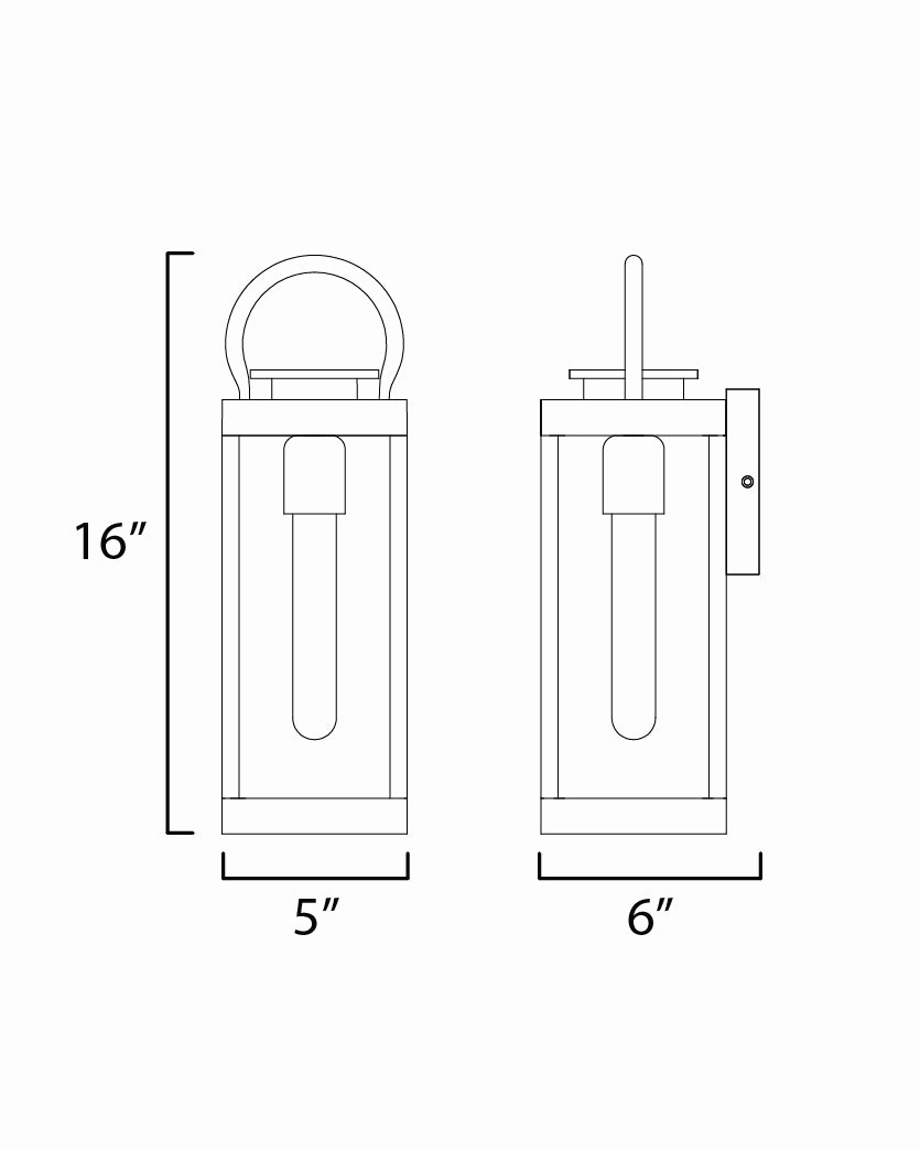 Nassau Vivex One Light Outdoor Wall Sconce Black