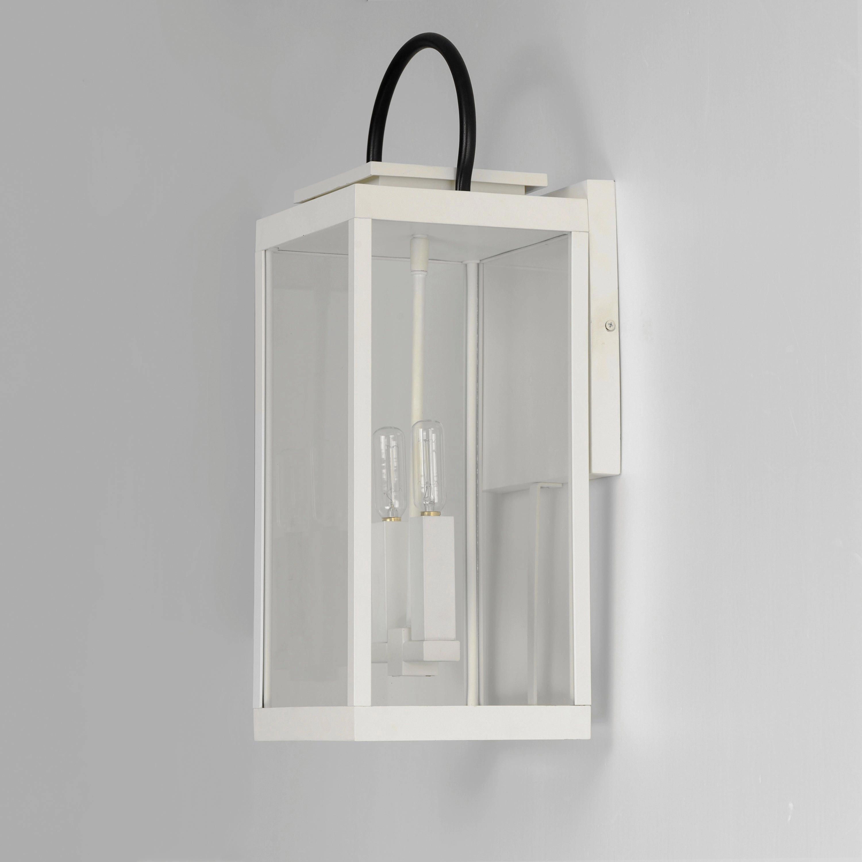 Nassau Vivex Two Light Outdoor Wall Sconce White / Black