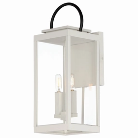 Nassau Vivex Two Light Outdoor Wall Sconce White / BlackOutdoor wall sconces with motion sensor