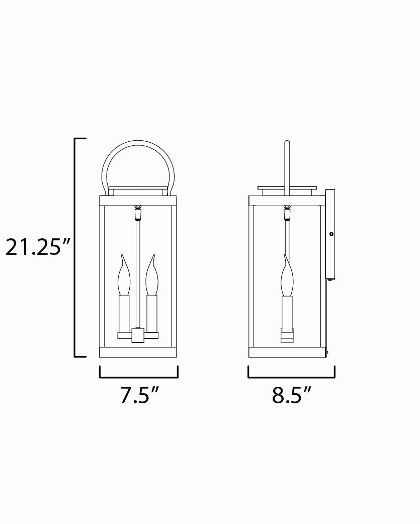 Nassau Vivex Two Light Outdoor Wall Sconce White / Black