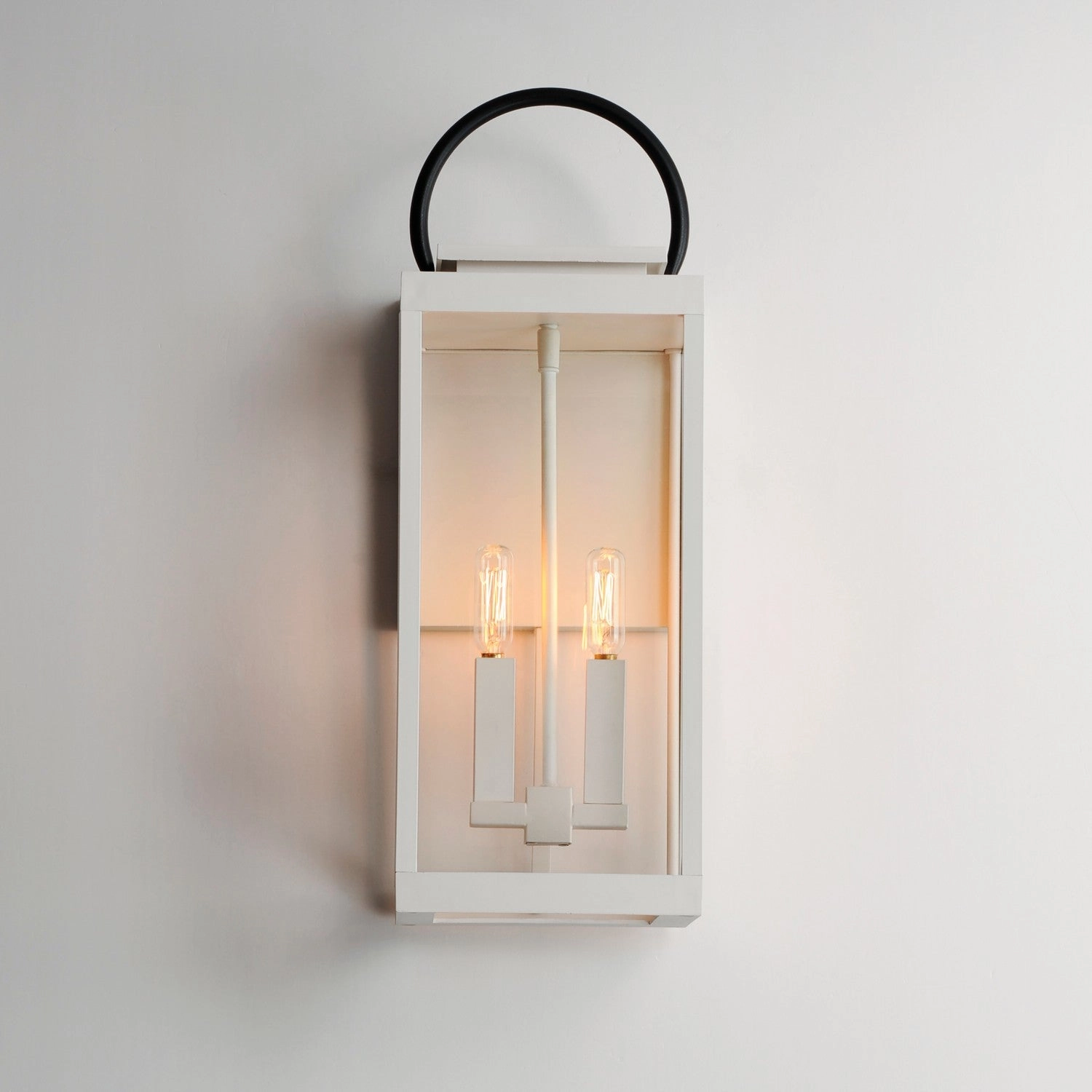 Nassau Vivex Two Light Outdoor Wall Sconce White / Black