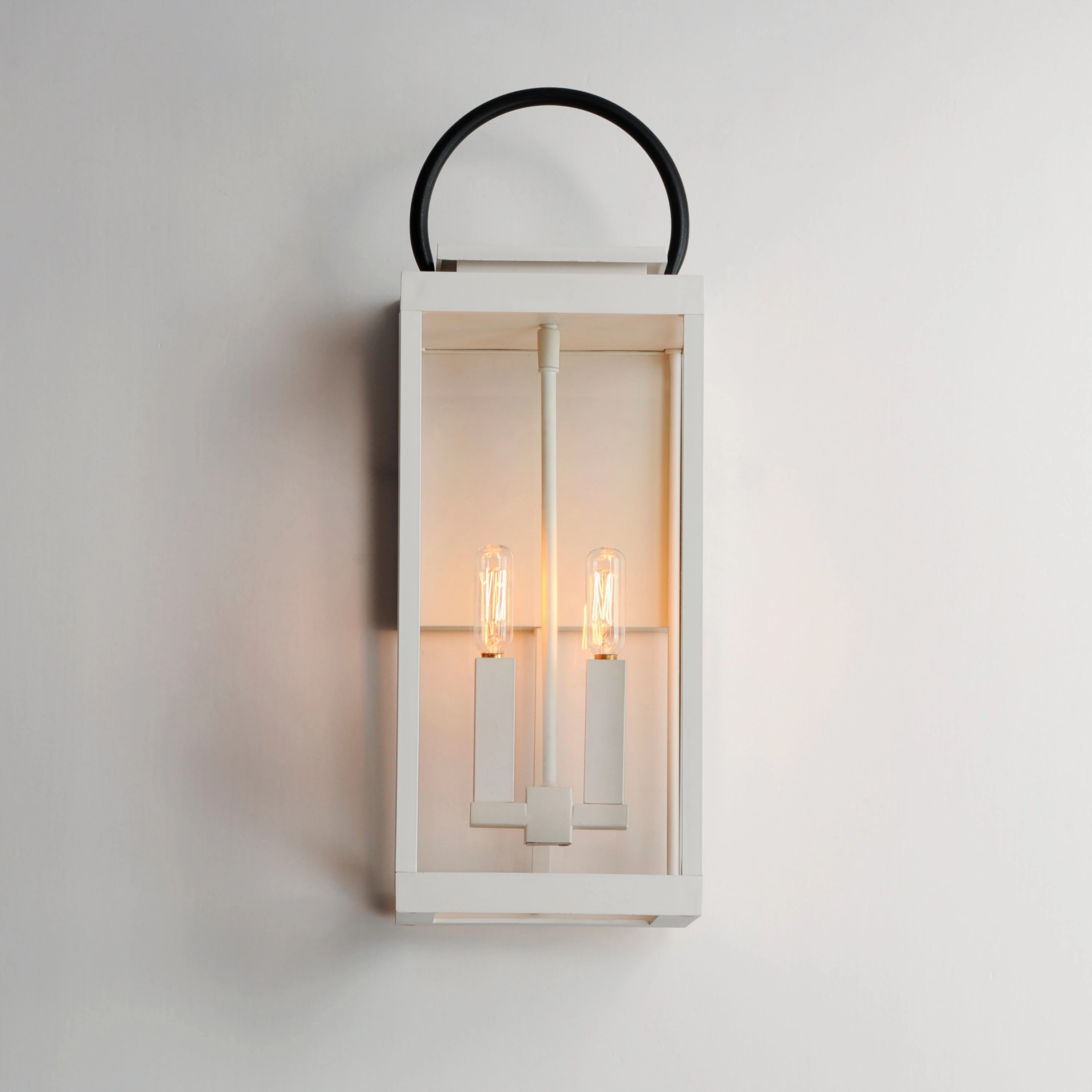 Nassau Vivex Two Light Outdoor Wall Sconce White / Black