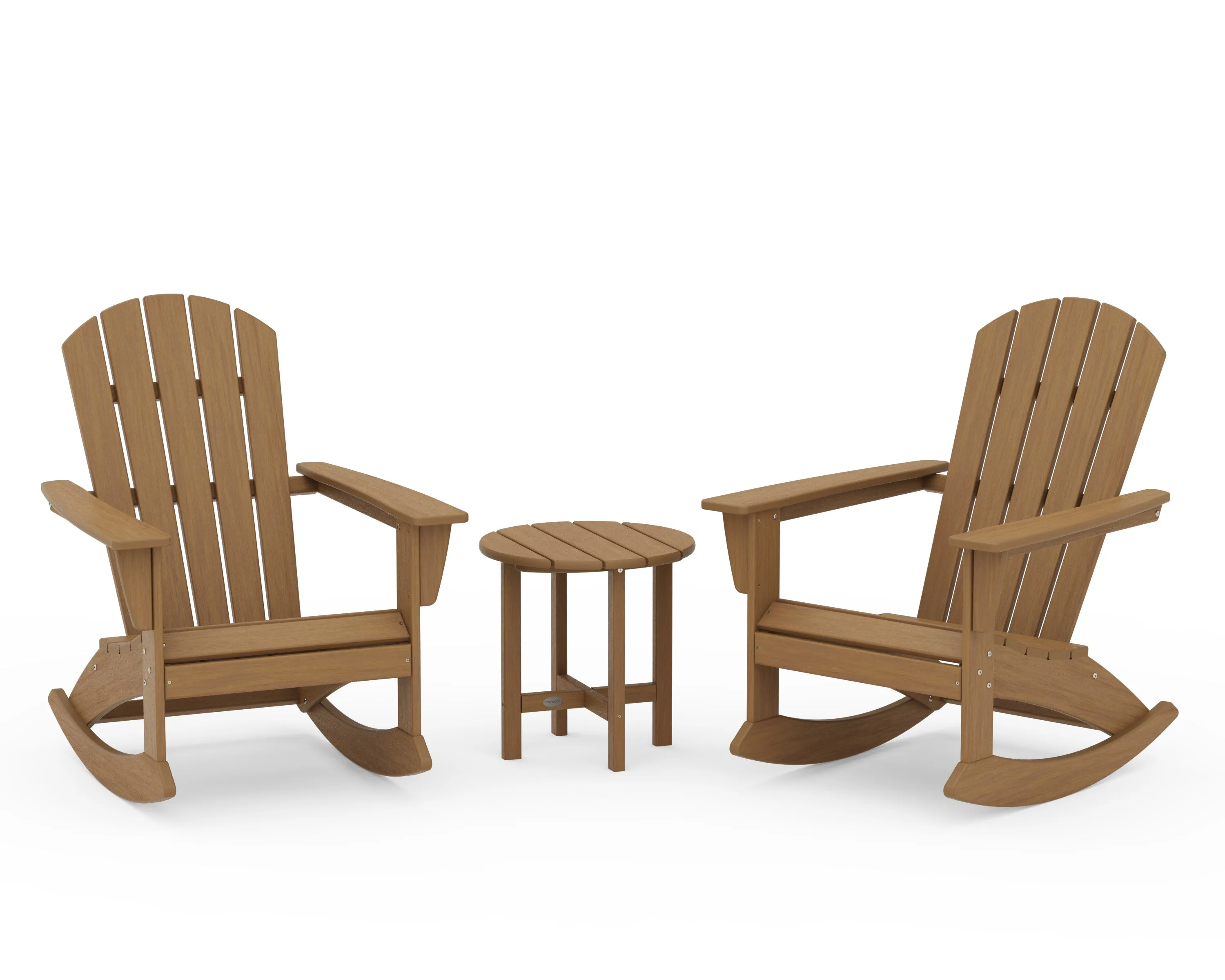 Nautical 3-Piece Adirondack Rocking Chair Set