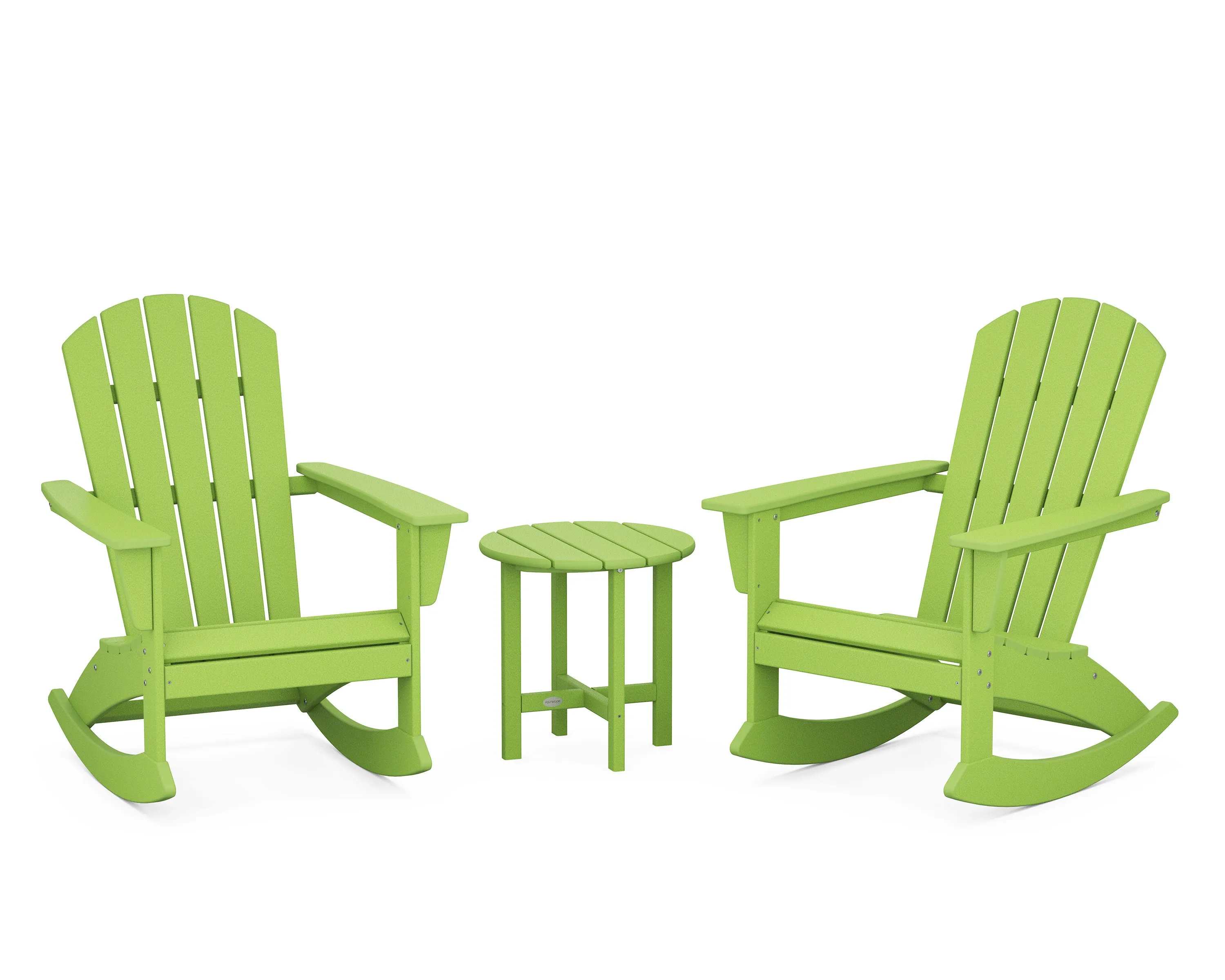 Nautical 3-Piece Adirondack Rocking Chair Set