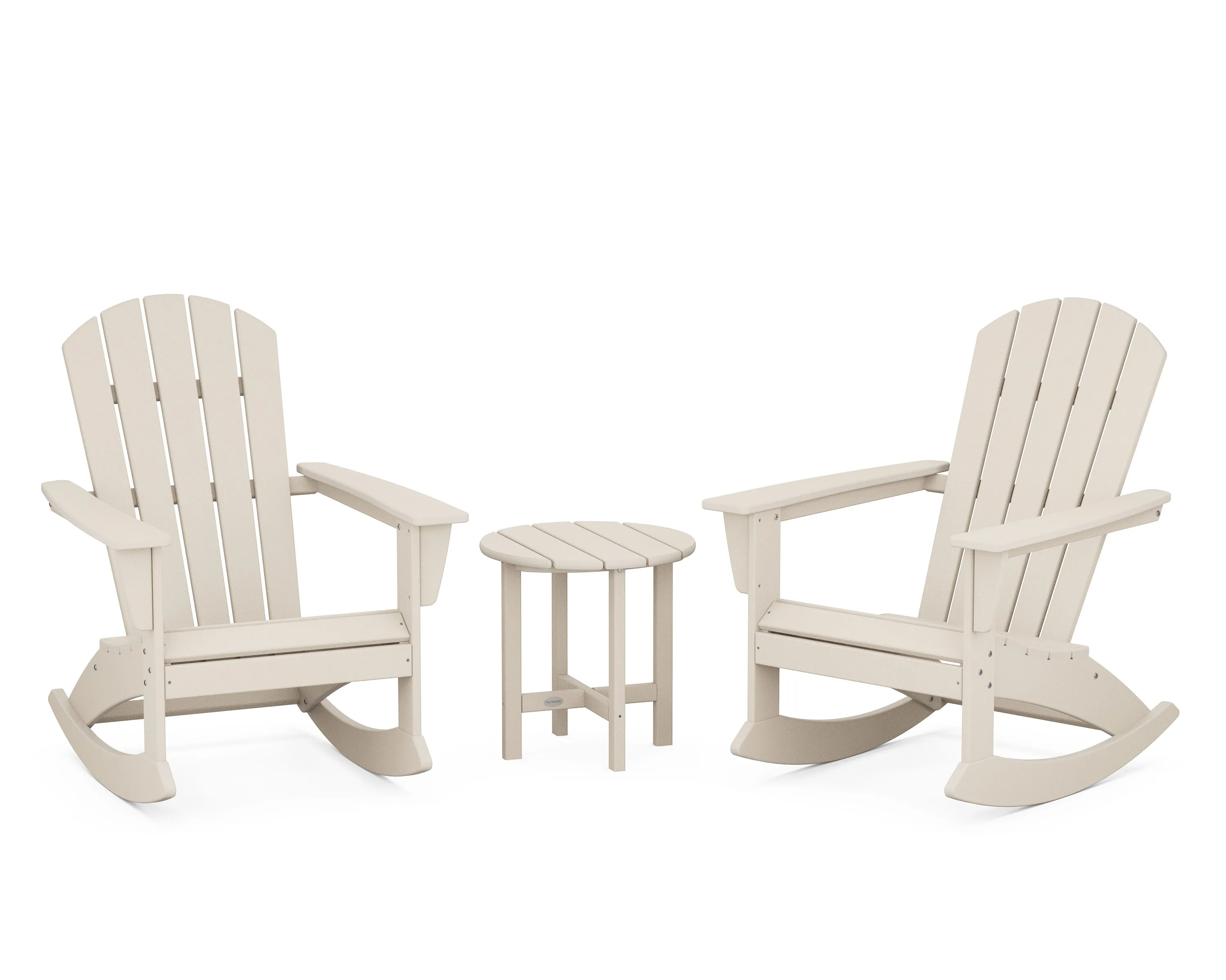Nautical 3-Piece Adirondack Rocking Chair Set