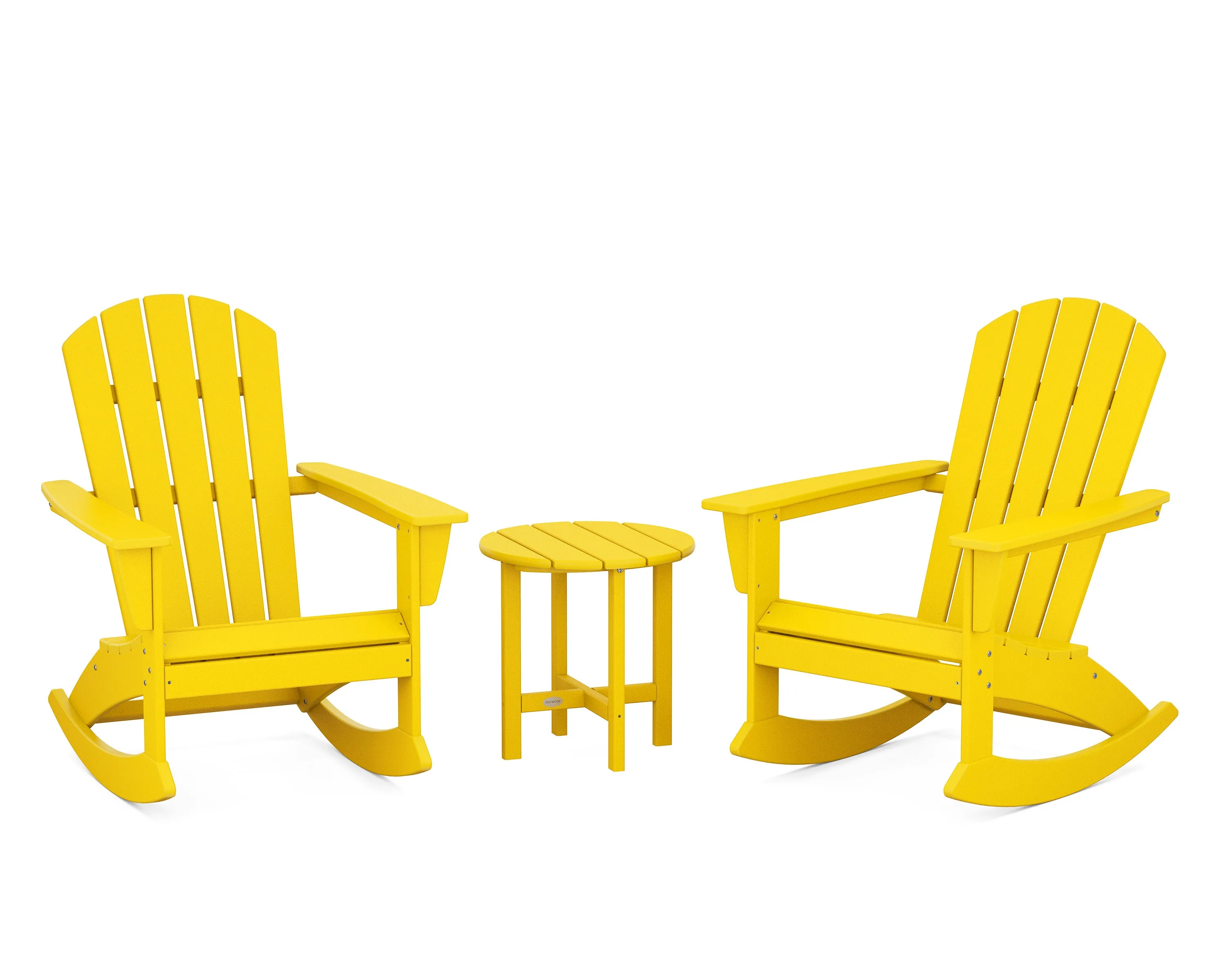 Nautical 3-Piece Adirondack Rocking Chair Set