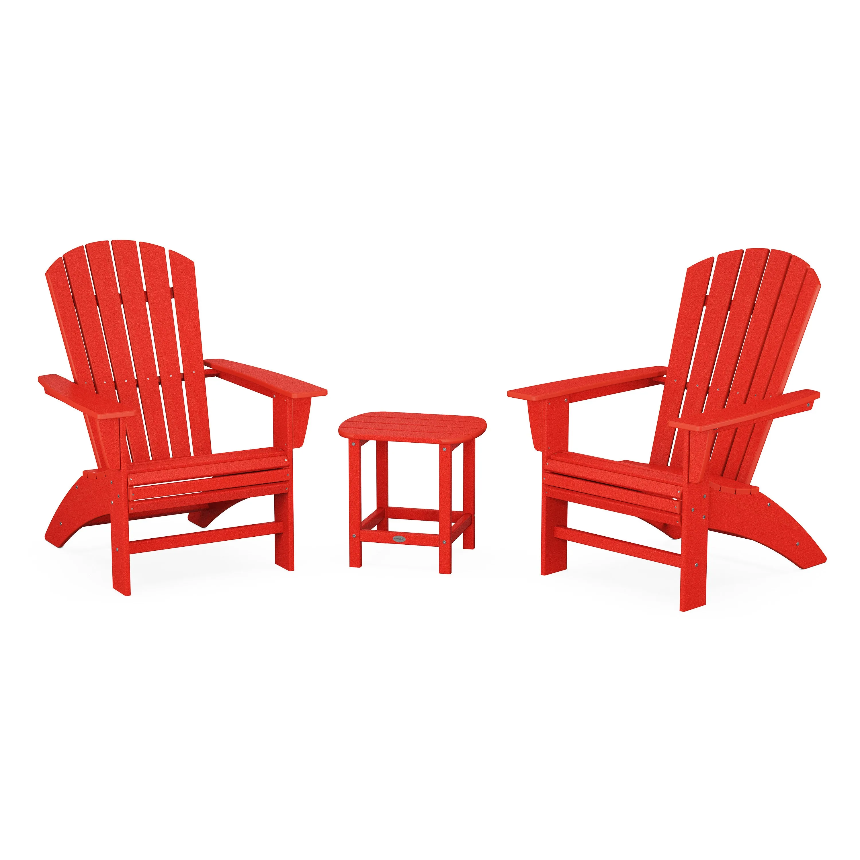 Nautical 3-Piece Curveback Adirondack Set
