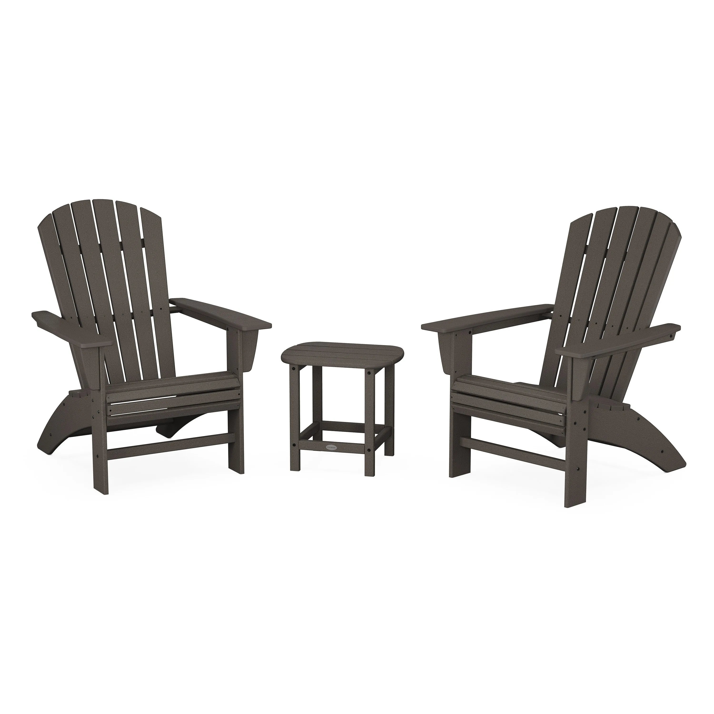 Nautical 3-Piece Curveback Adirondack Set