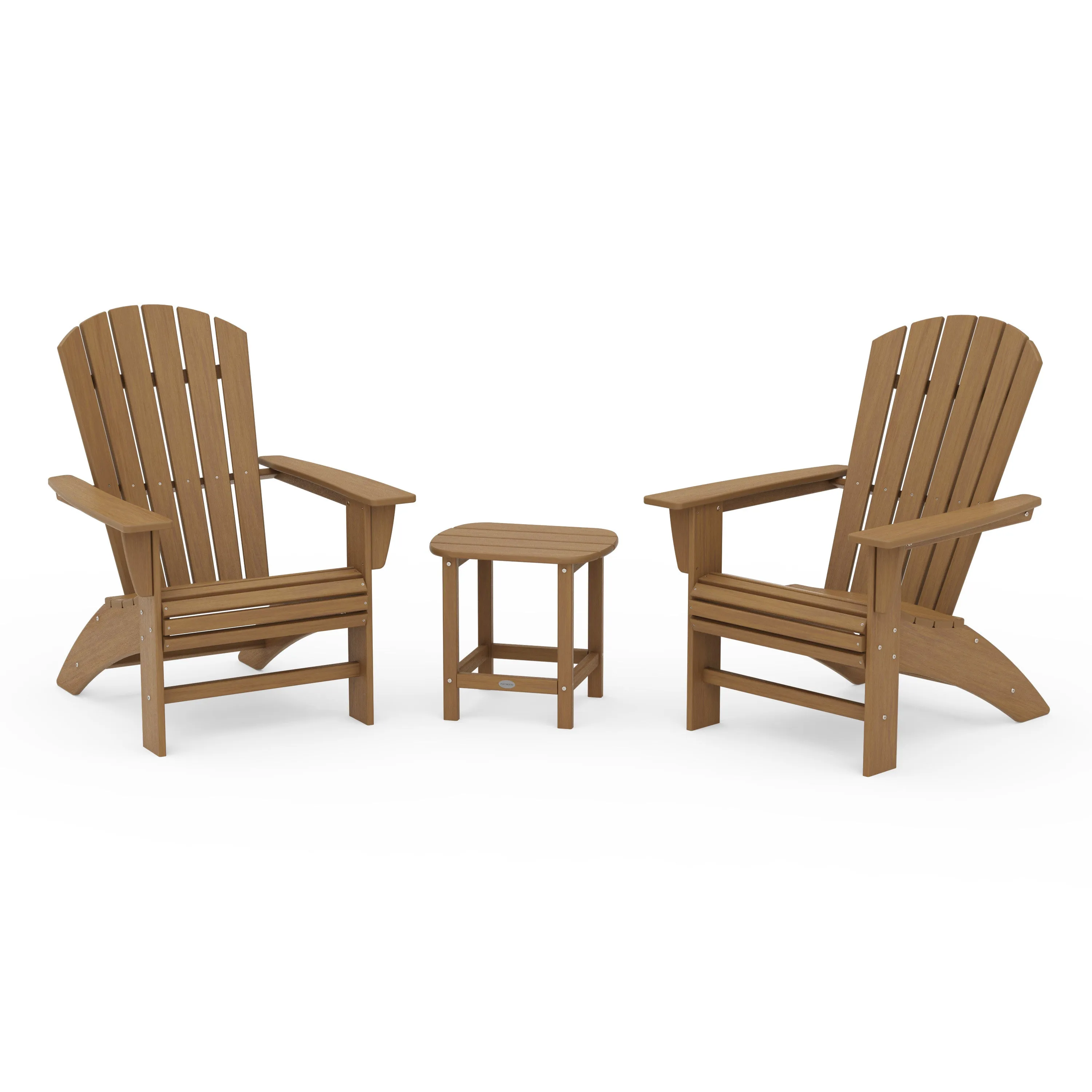 Nautical 3-Piece Curveback Adirondack Set