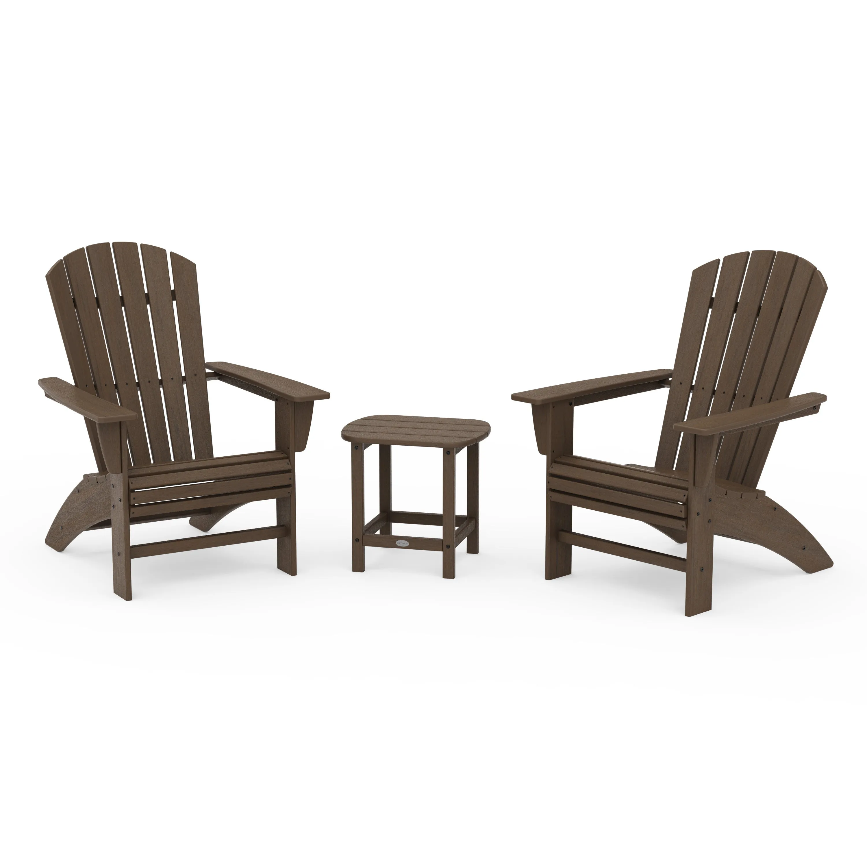 Nautical 3-Piece Curveback Adirondack Set