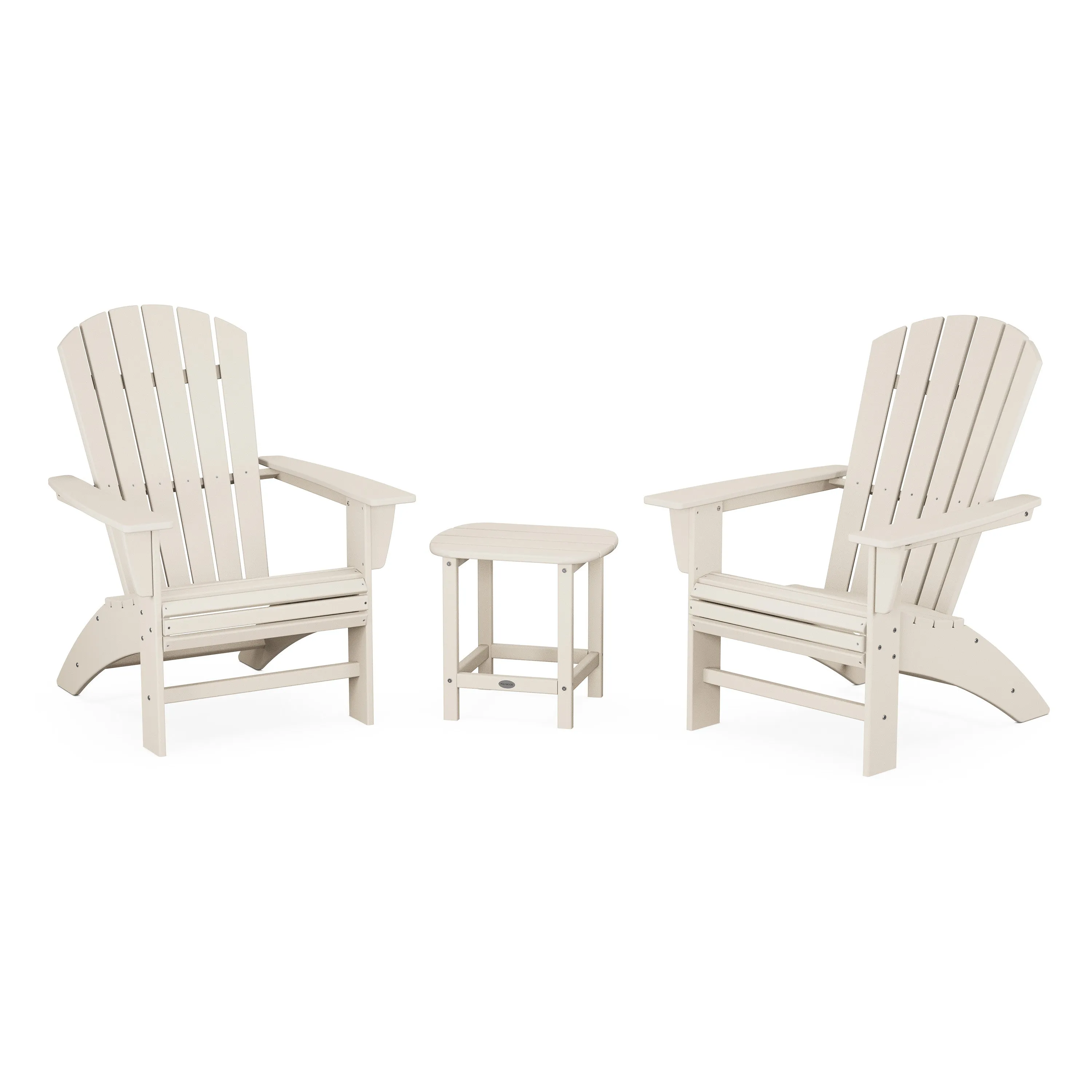 Nautical 3-Piece Curveback Adirondack Set