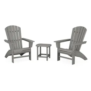 Nautical 3-Piece Curveback Adirondack Setoutdoor patio dining furniture set
