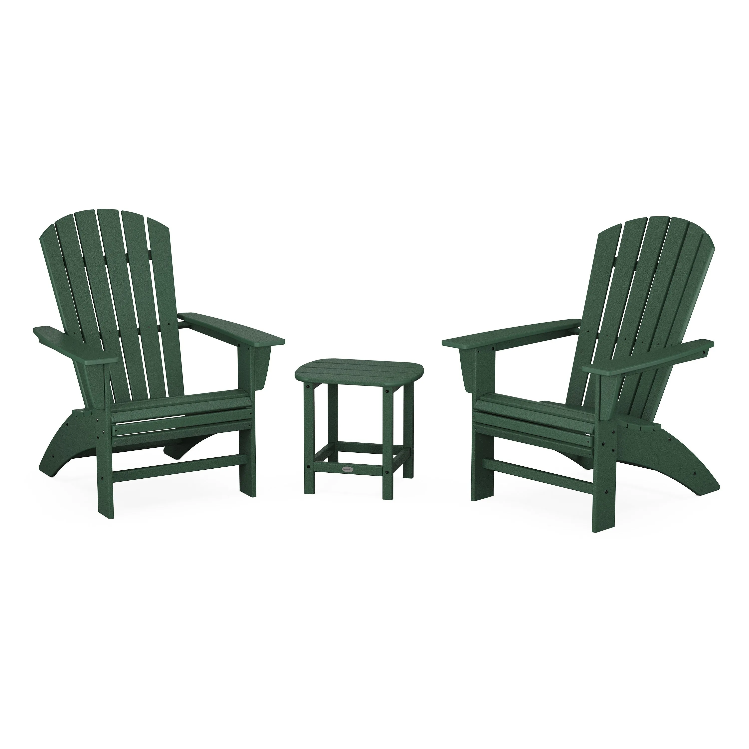 Nautical 3-Piece Curveback Adirondack Set