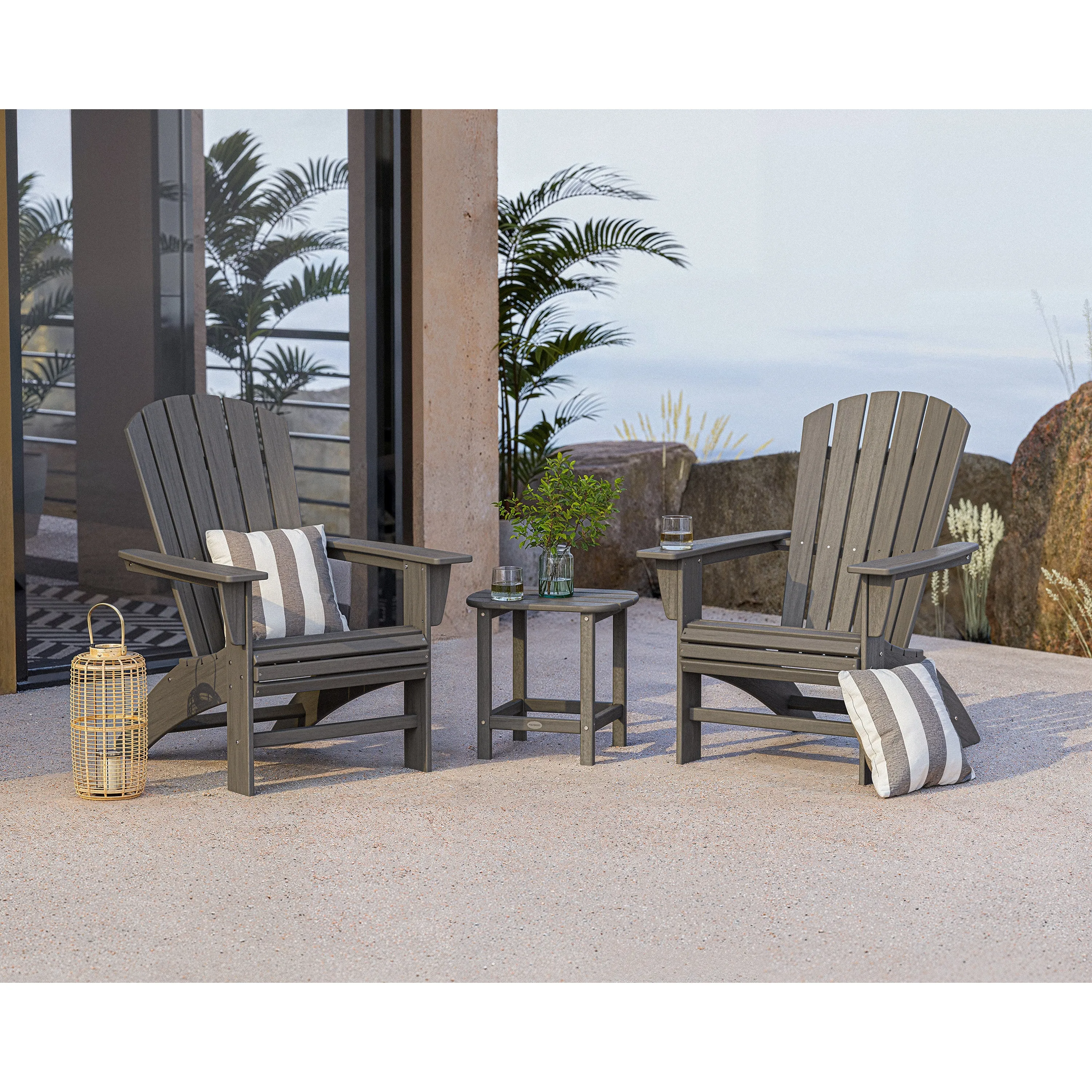Nautical 3-Piece Curveback Adirondack Set