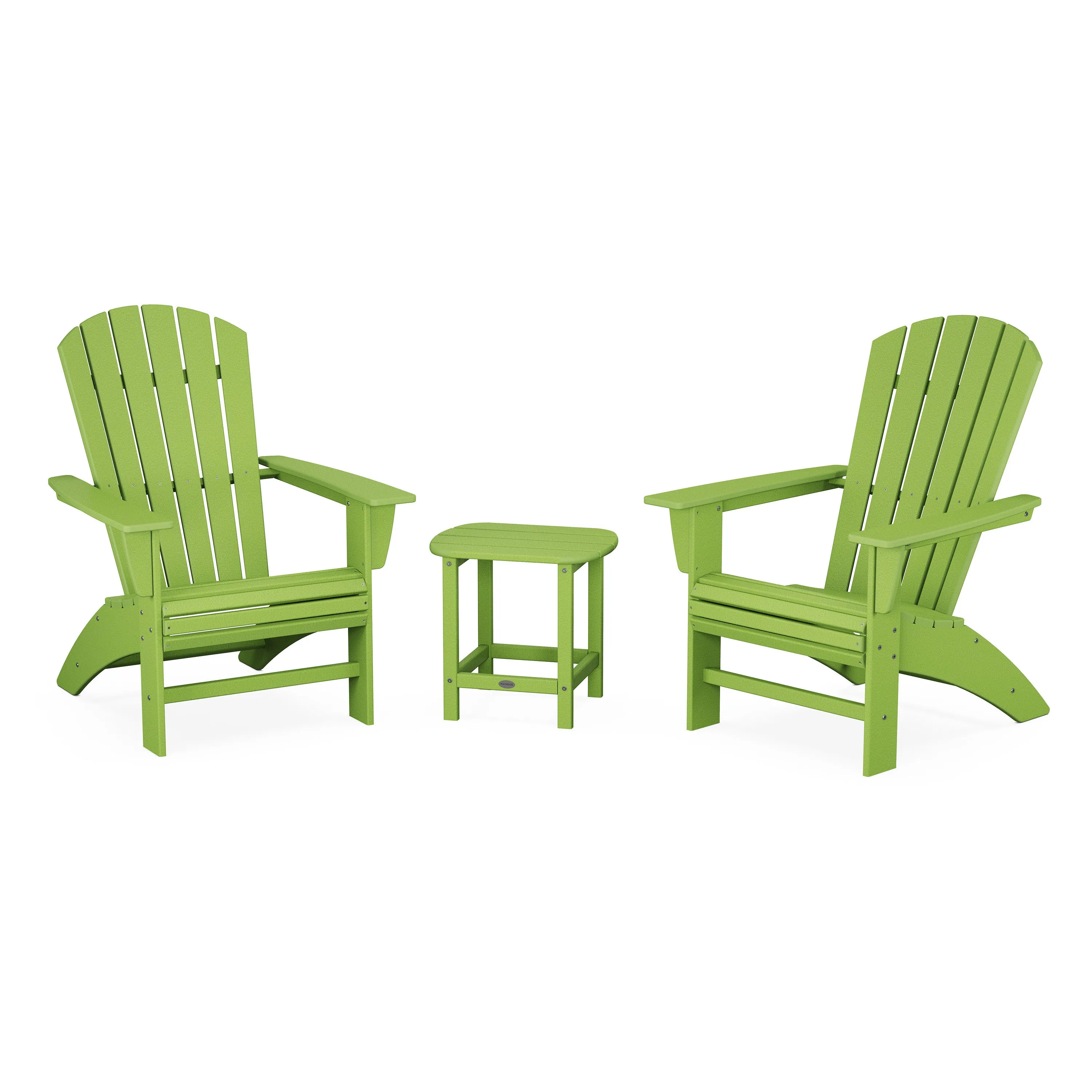 Nautical 3-Piece Curveback Adirondack Set