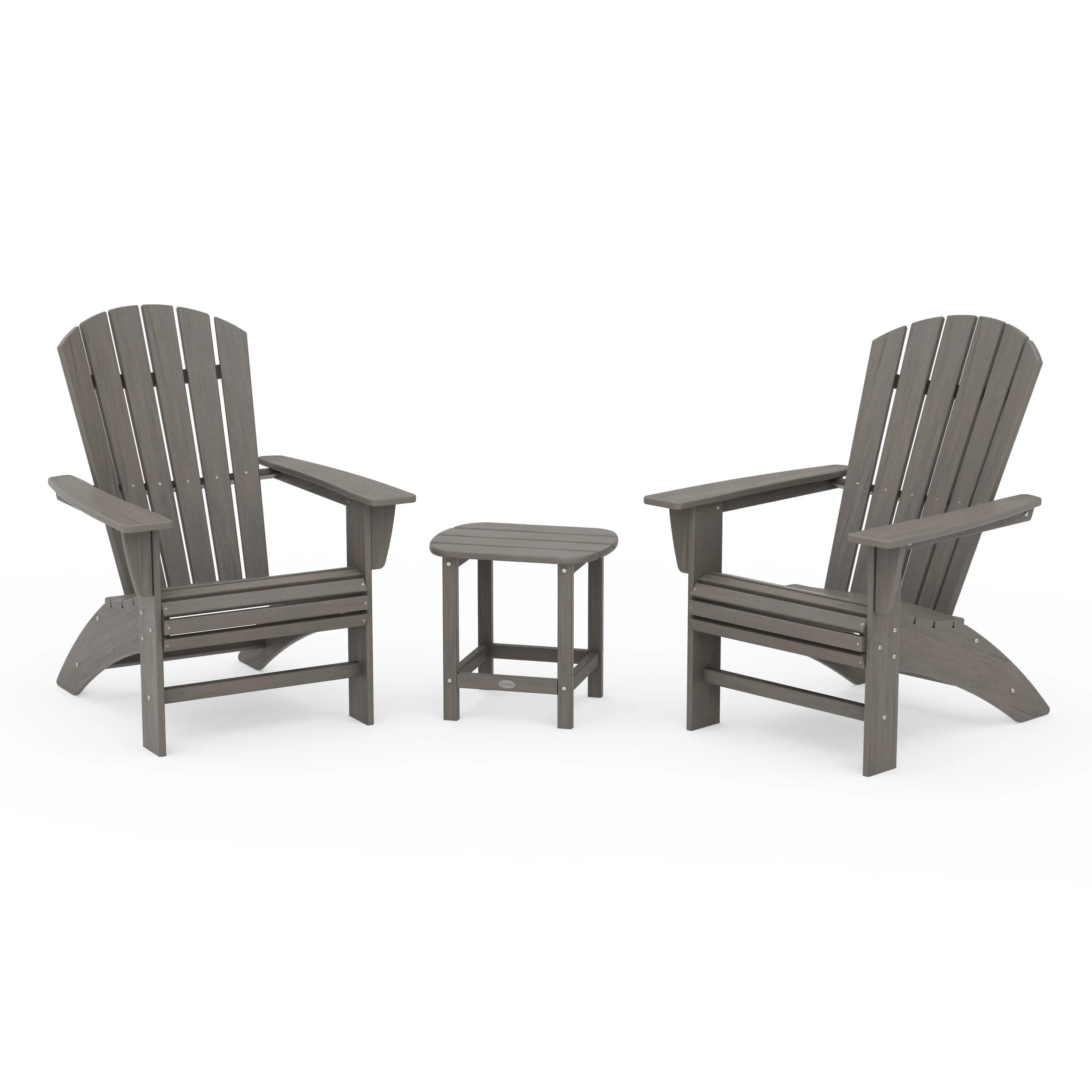 Nautical 3-Piece Curveback Adirondack Set