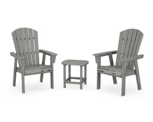 Nautical 3-Piece Curveback Upright Adirondack Chair Setoutdoor patio dining furniture set