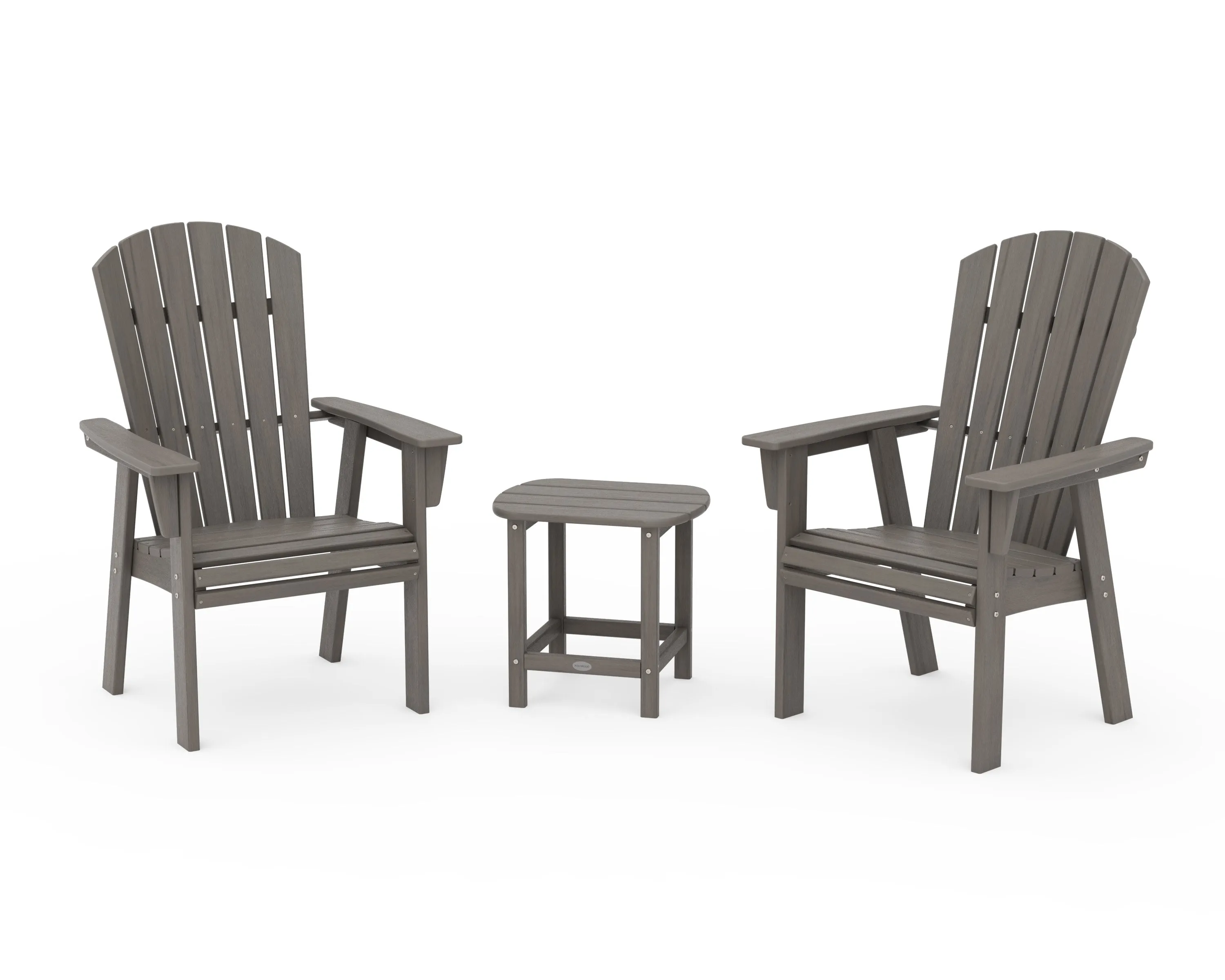 Nautical 3-Piece Curveback Upright Adirondack Chair Set