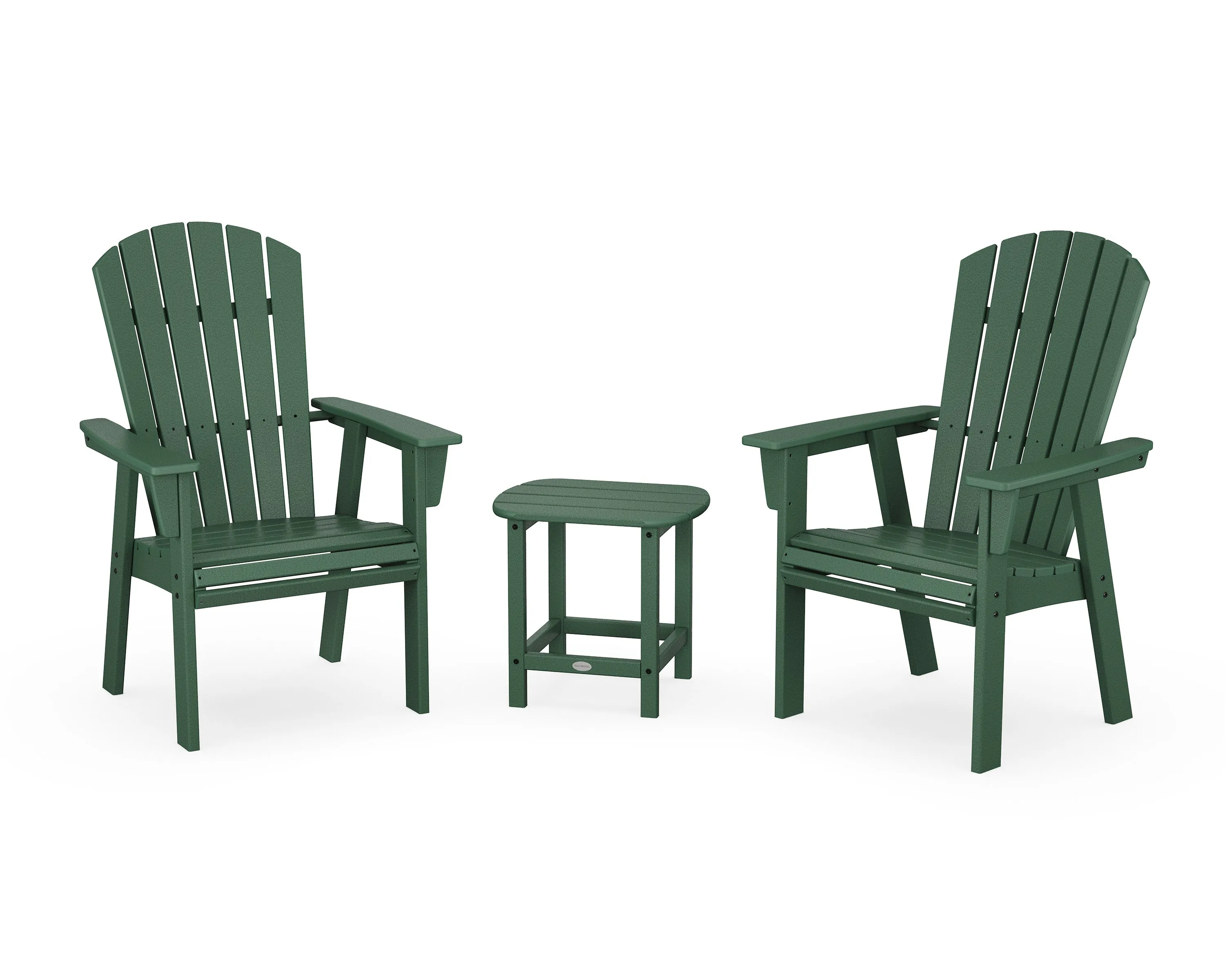 Nautical 3-Piece Curveback Upright Adirondack Chair Set