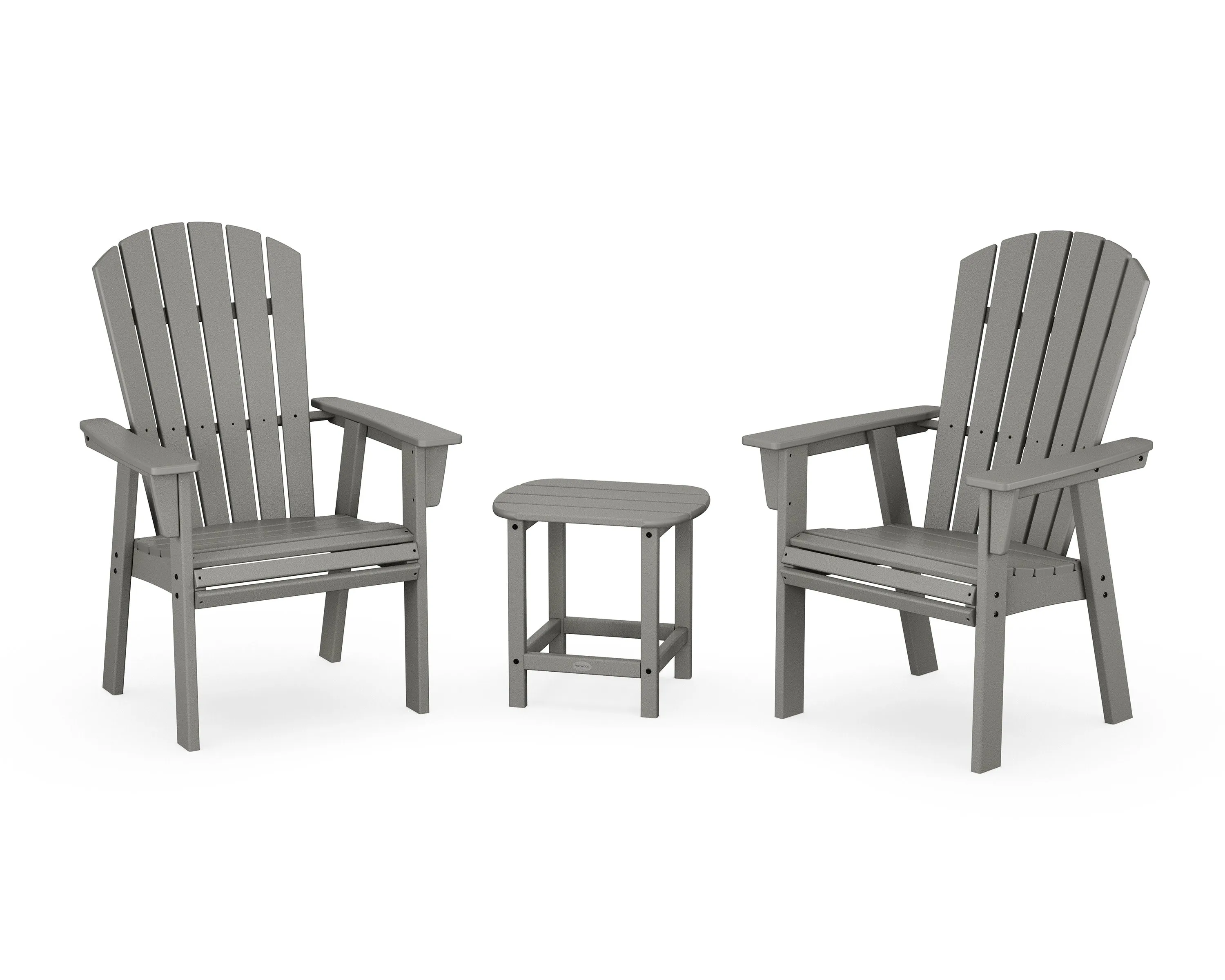 Nautical 3-Piece Curveback Upright Adirondack Chair Setoutdoor patio dining furniture set