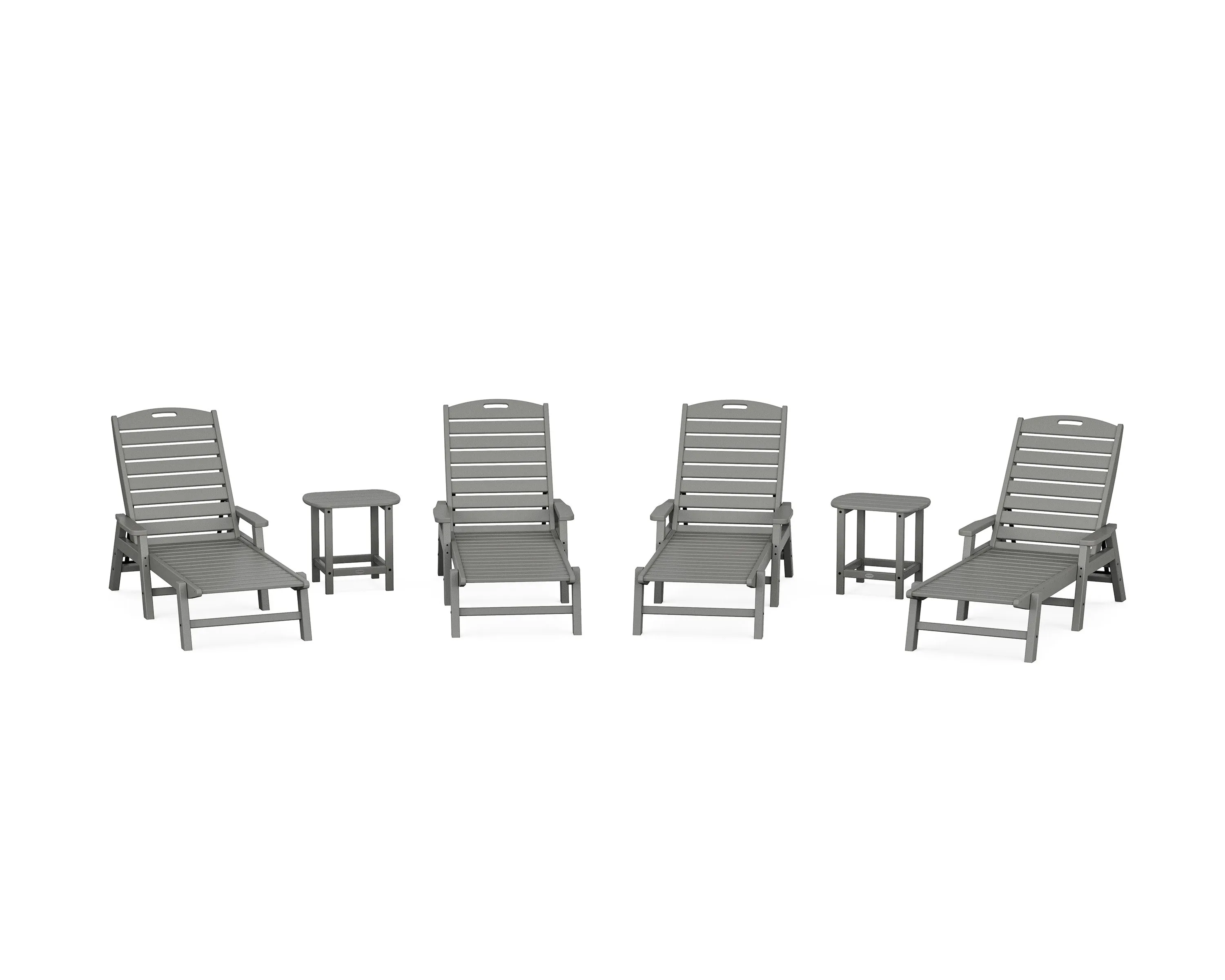 Nautical Chaise 6-Piece Set with Armsoutdoor patio dining furniture set