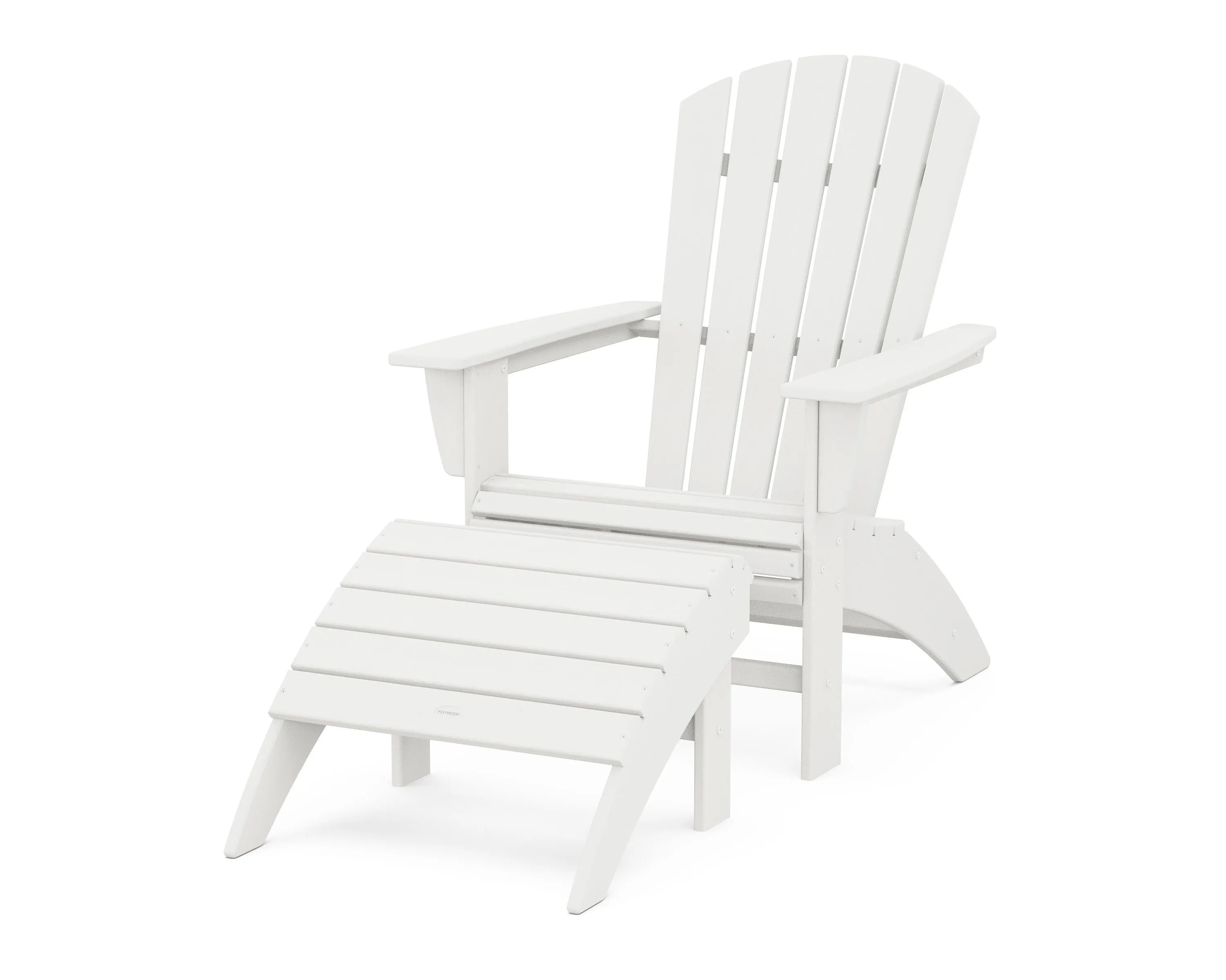 Nautical Curveback Adirondack Chair 2-Piece Set with Ottoman
