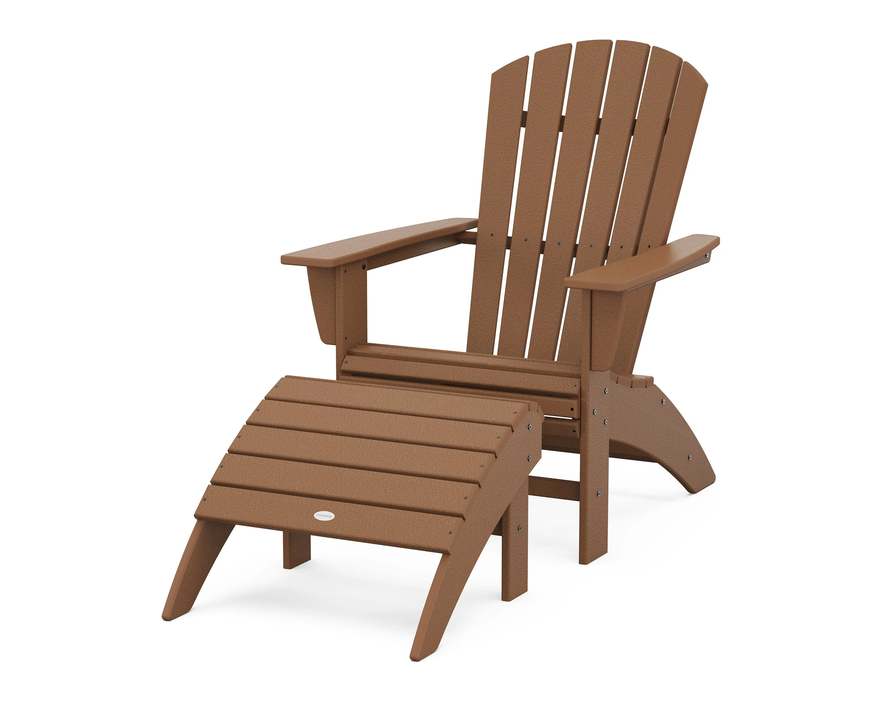 Nautical Curveback Adirondack Chair 2-Piece Set with Ottoman