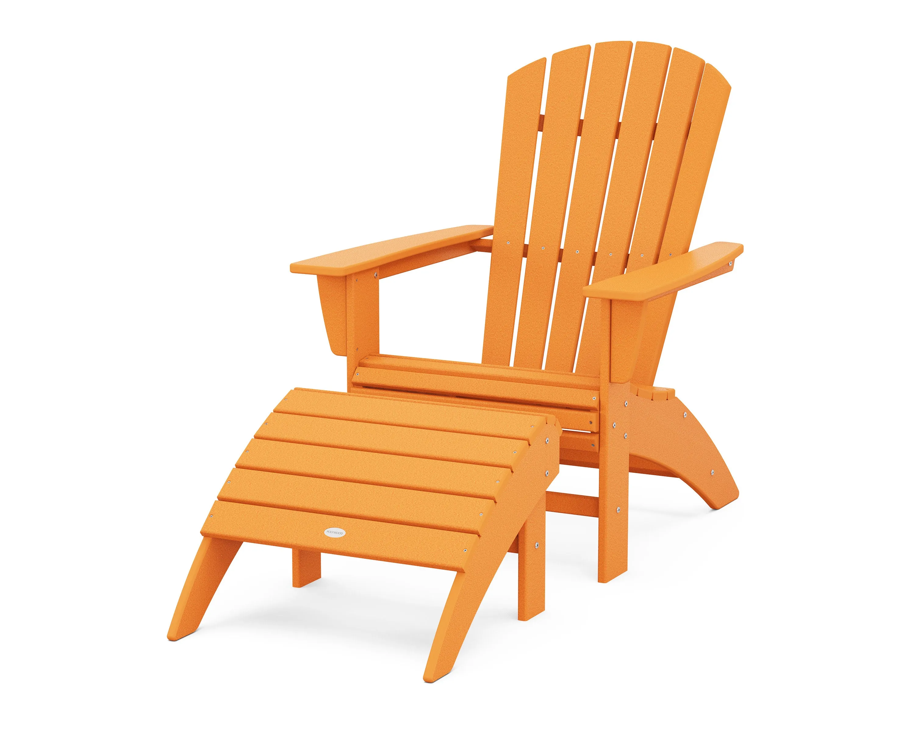 Nautical Curveback Adirondack Chair 2-Piece Set with Ottoman