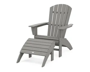 Nautical Curveback Adirondack Chair 2-Piece Set with Ottomanoutdoor patio dining furniture set