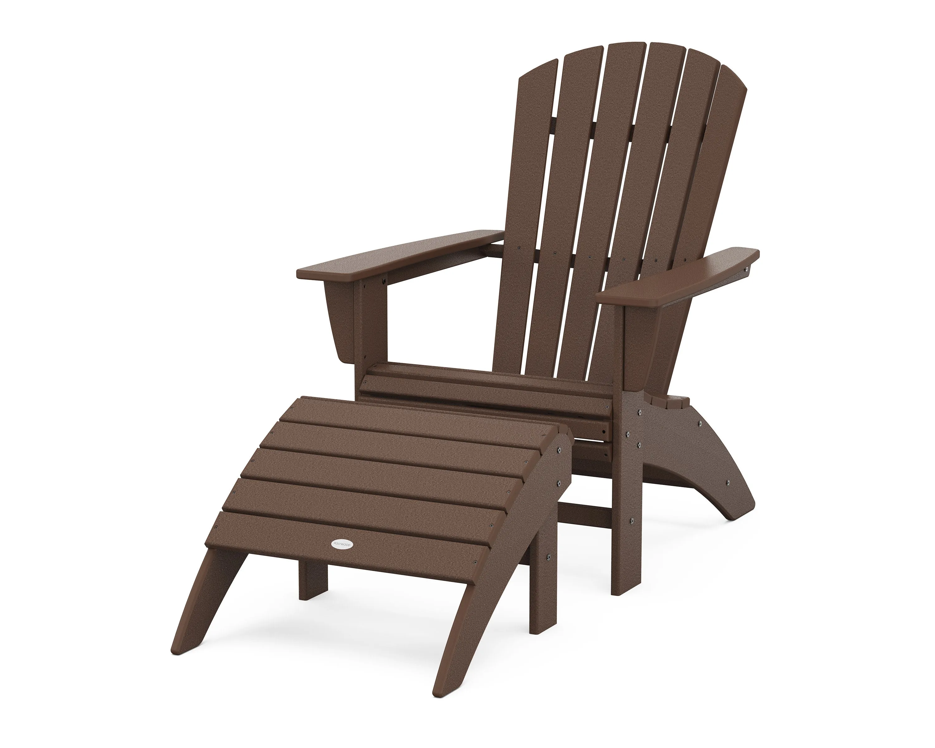 Nautical Curveback Adirondack Chair 2-Piece Set with Ottoman