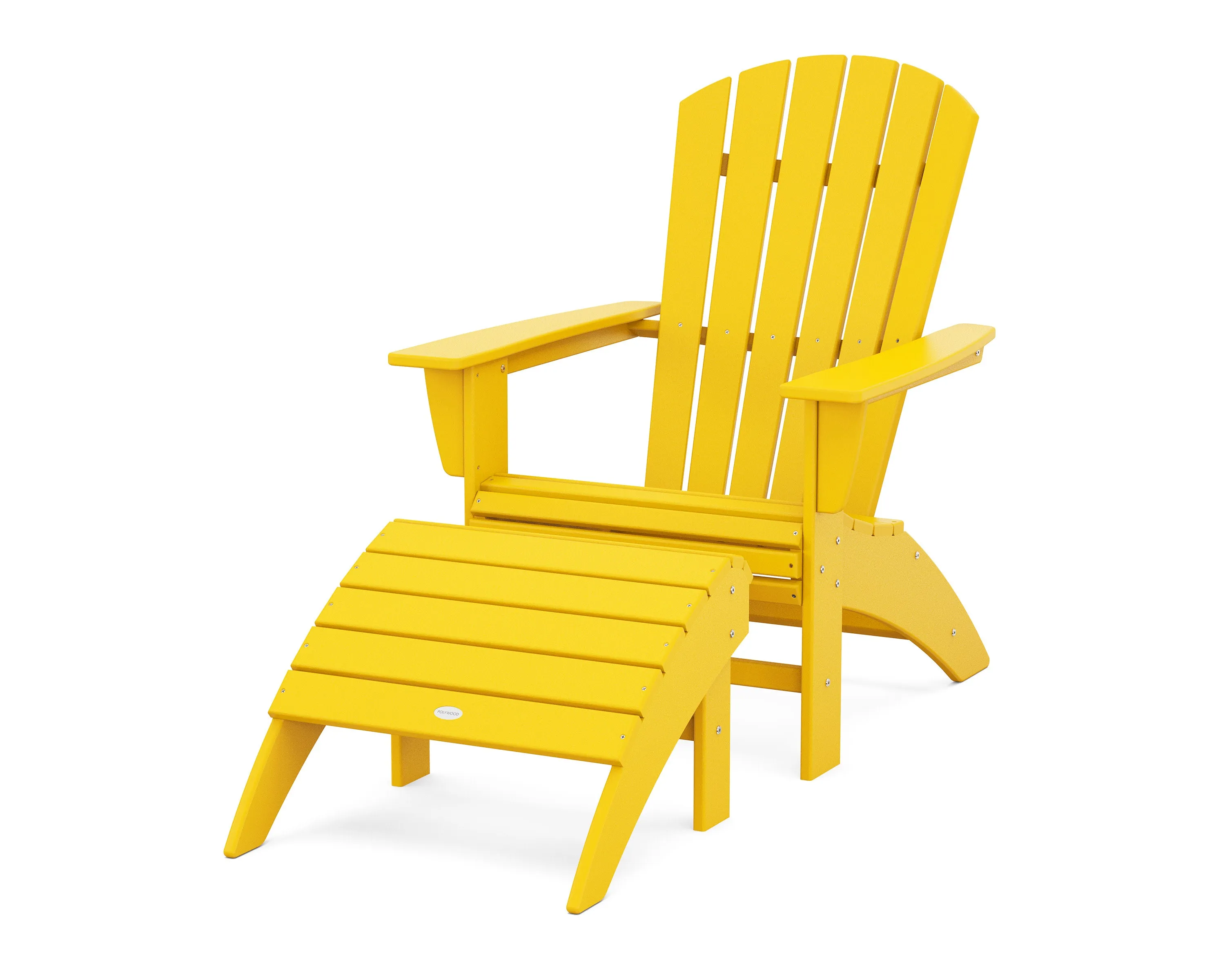 Nautical Curveback Adirondack Chair 2-Piece Set with Ottoman