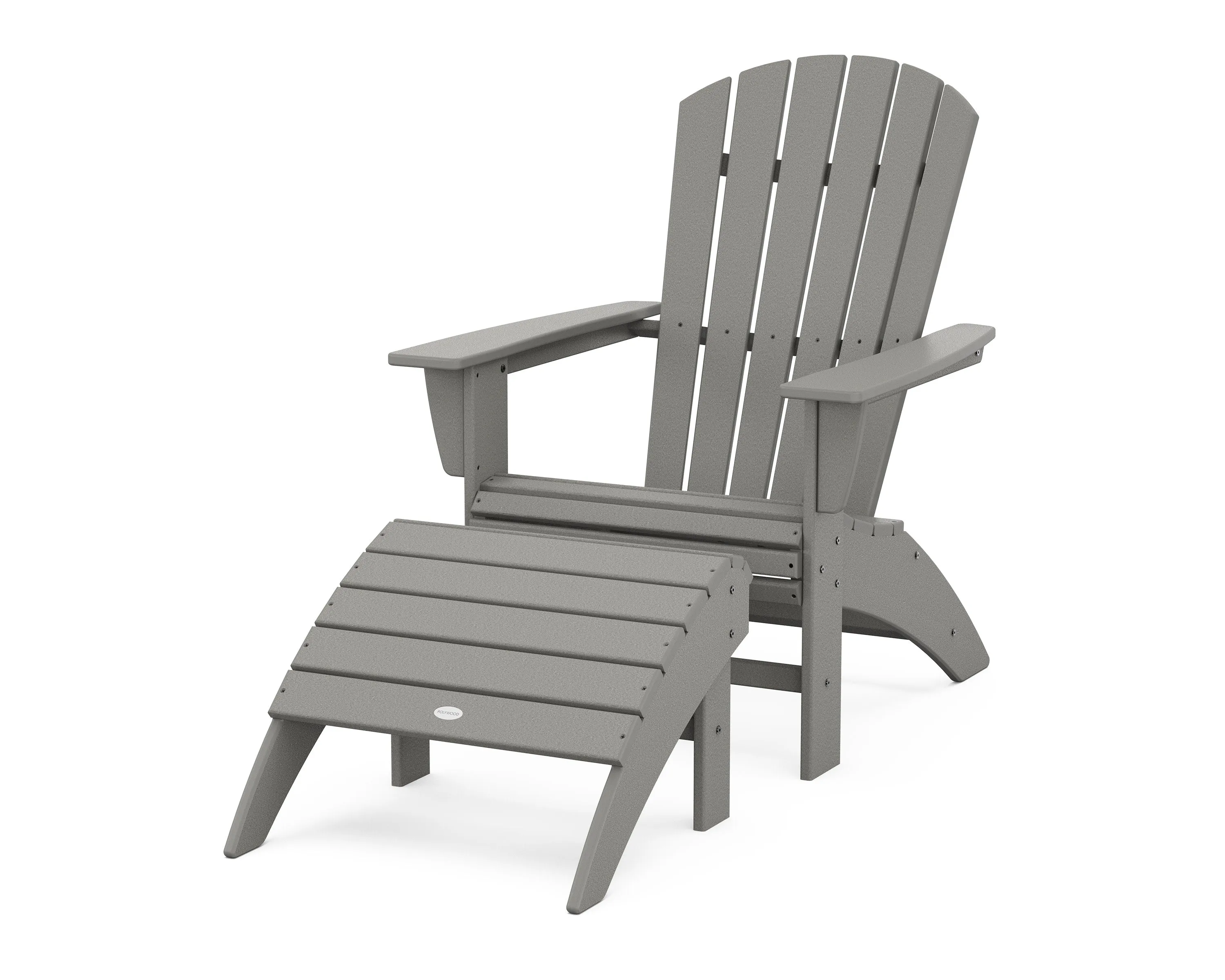 Nautical Curveback Adirondack Chair 2-Piece Set with Ottomanoutdoor patio dining furniture set