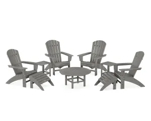 Nautical Curveback Adirondack Chair 9-Piece Conversation Setoutdoor patio dining furniture set