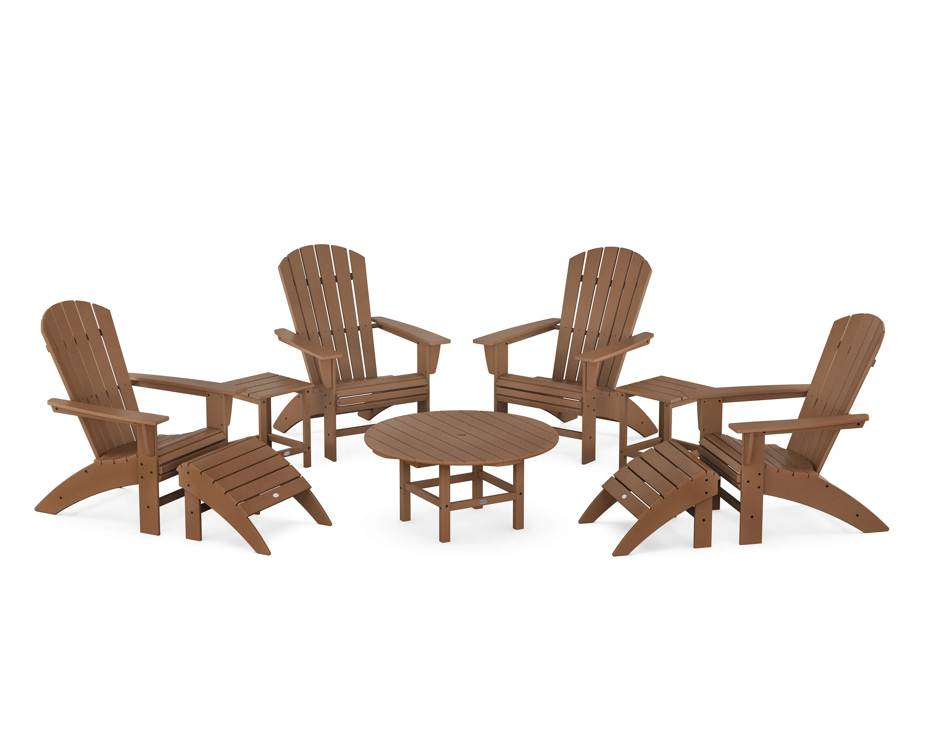 Nautical Curveback Adirondack Chair 9-Piece Conversation Set