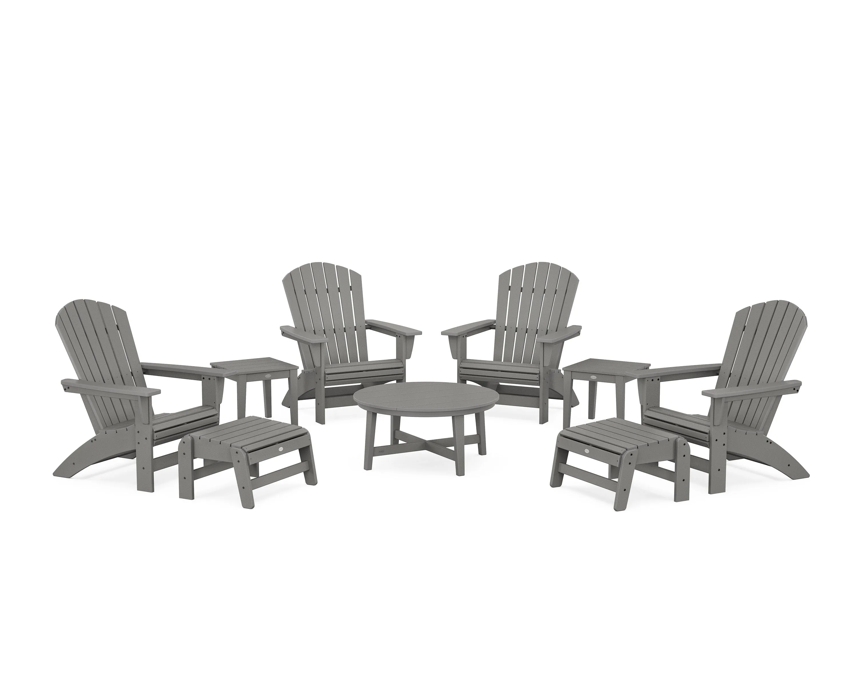 Nautical Grand Adirondack 9-Piece Conversation Setoutdoor patio dining furniture set