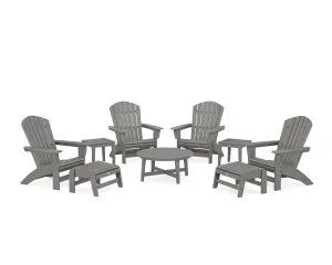 Nautical Grand Adirondack 9-Piece Conversation Setoutdoor patio dining furniture set