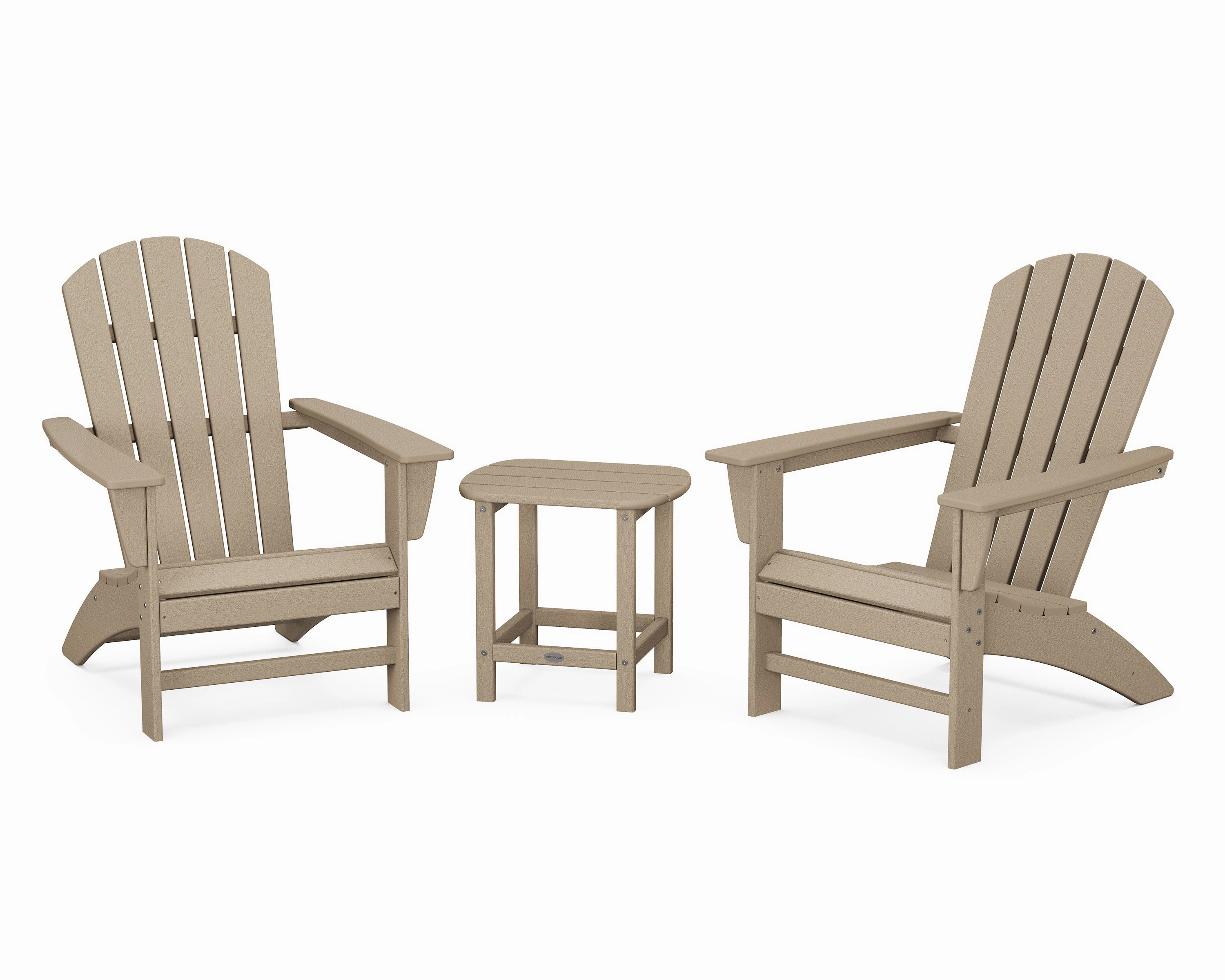 Nautical 3-Piece Adirondack Set with South Beach 18" Side Table