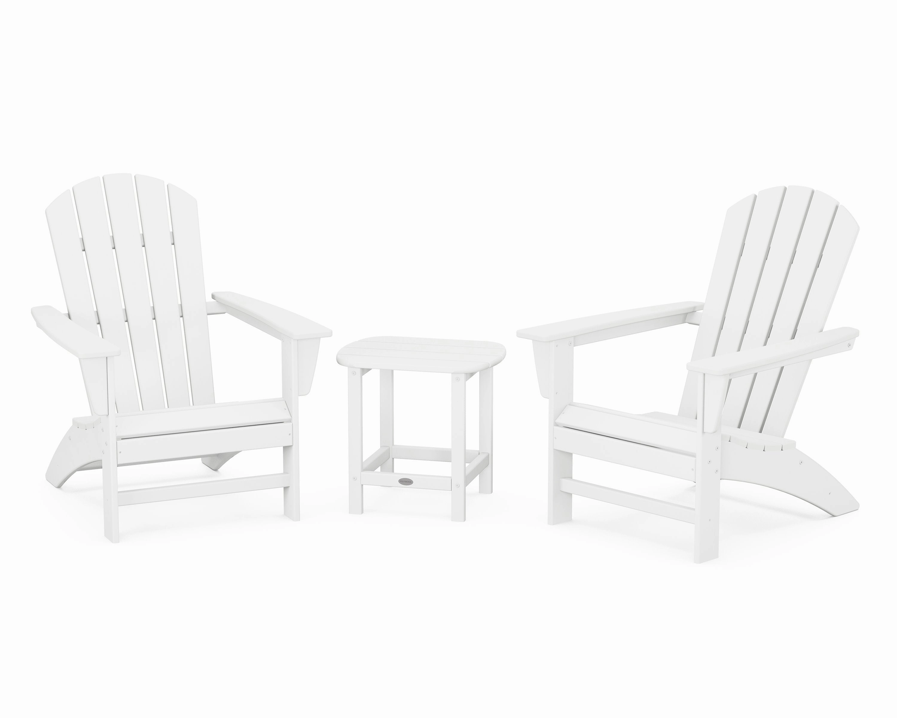 Nautical 3-Piece Adirondack Set with South Beach 18" Side Table