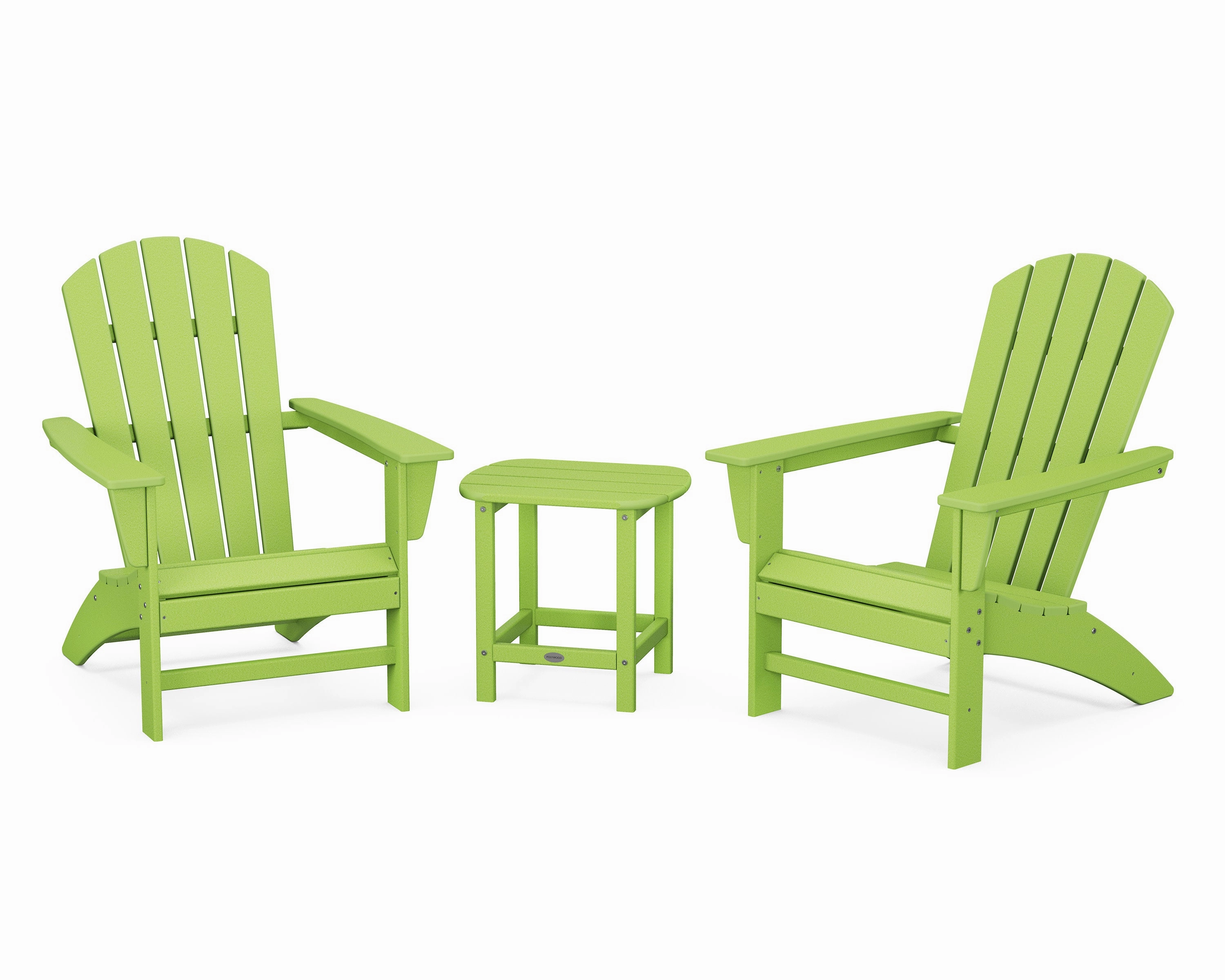 Nautical 3-Piece Adirondack Set with South Beach 18" Side Table