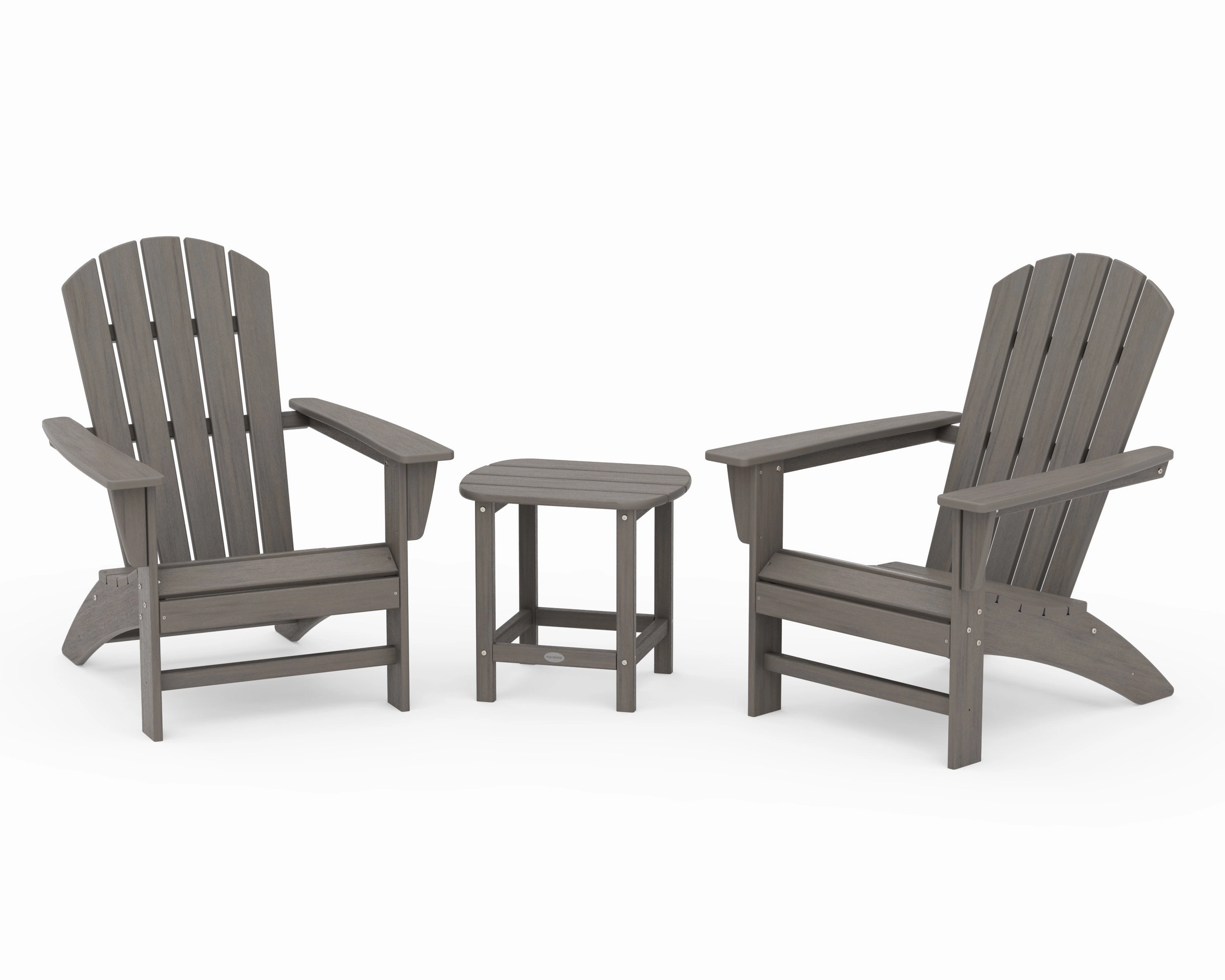 Nautical 3-Piece Adirondack Set with South Beach 18" Side Table