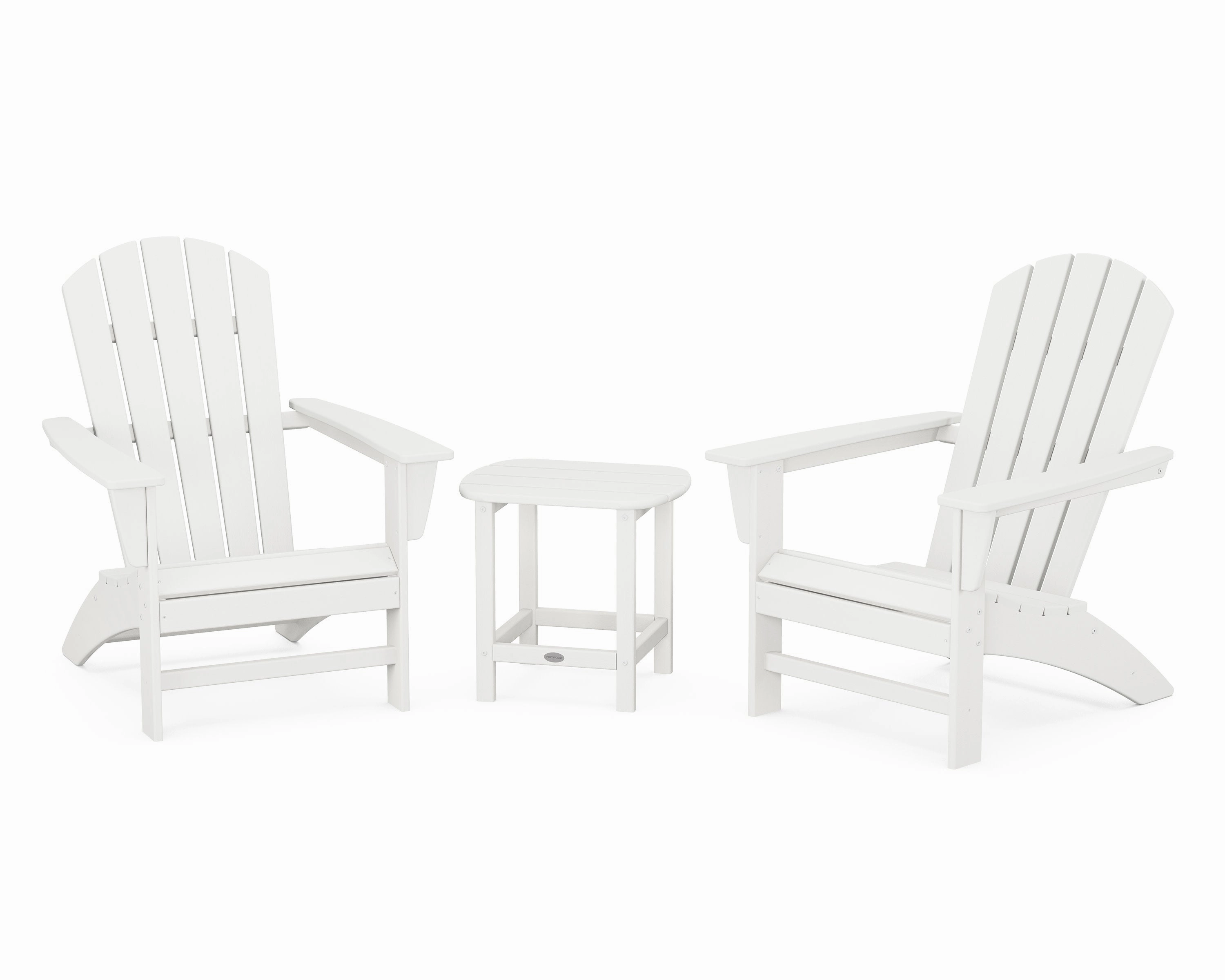 Nautical 3-Piece Adirondack Set with South Beach 18" Side Table