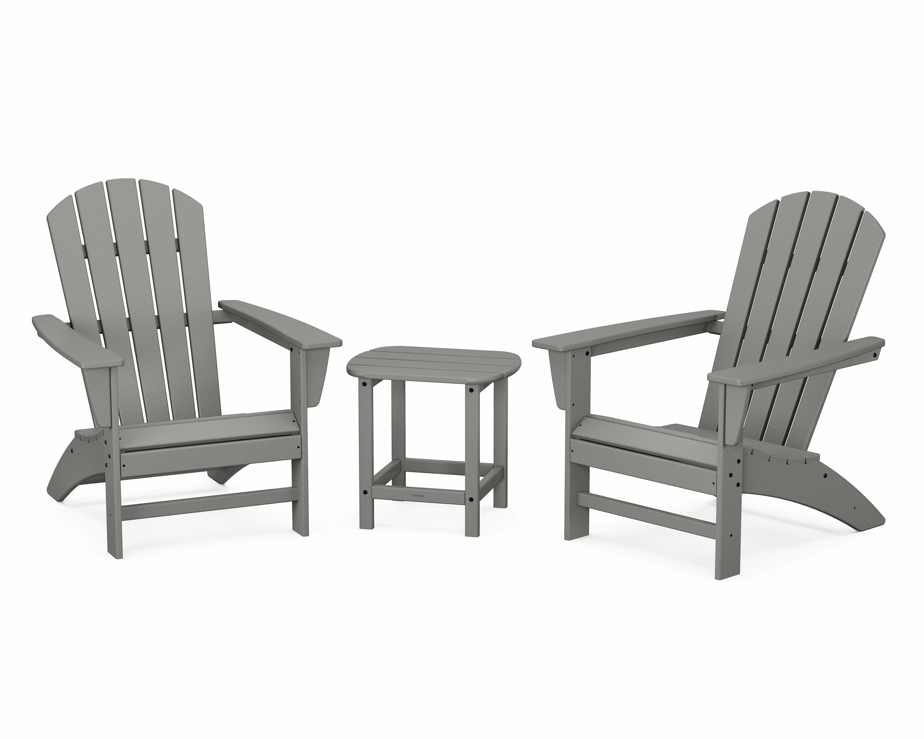 Nautical 3-Piece Adirondack Set with South Beach 18" Side Tableoutdoor patio dining furniture set