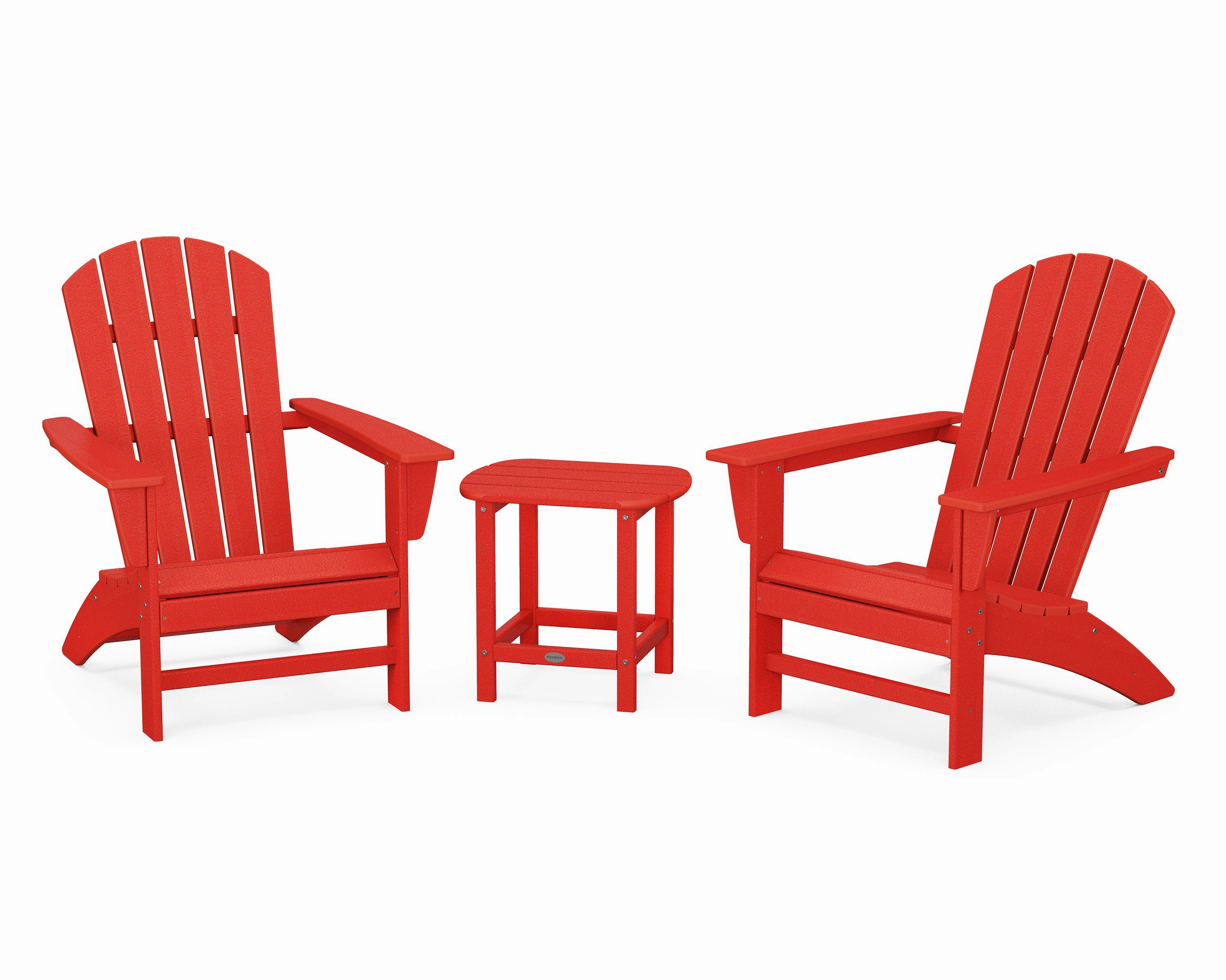Nautical 3-Piece Adirondack Set with South Beach 18" Side Table