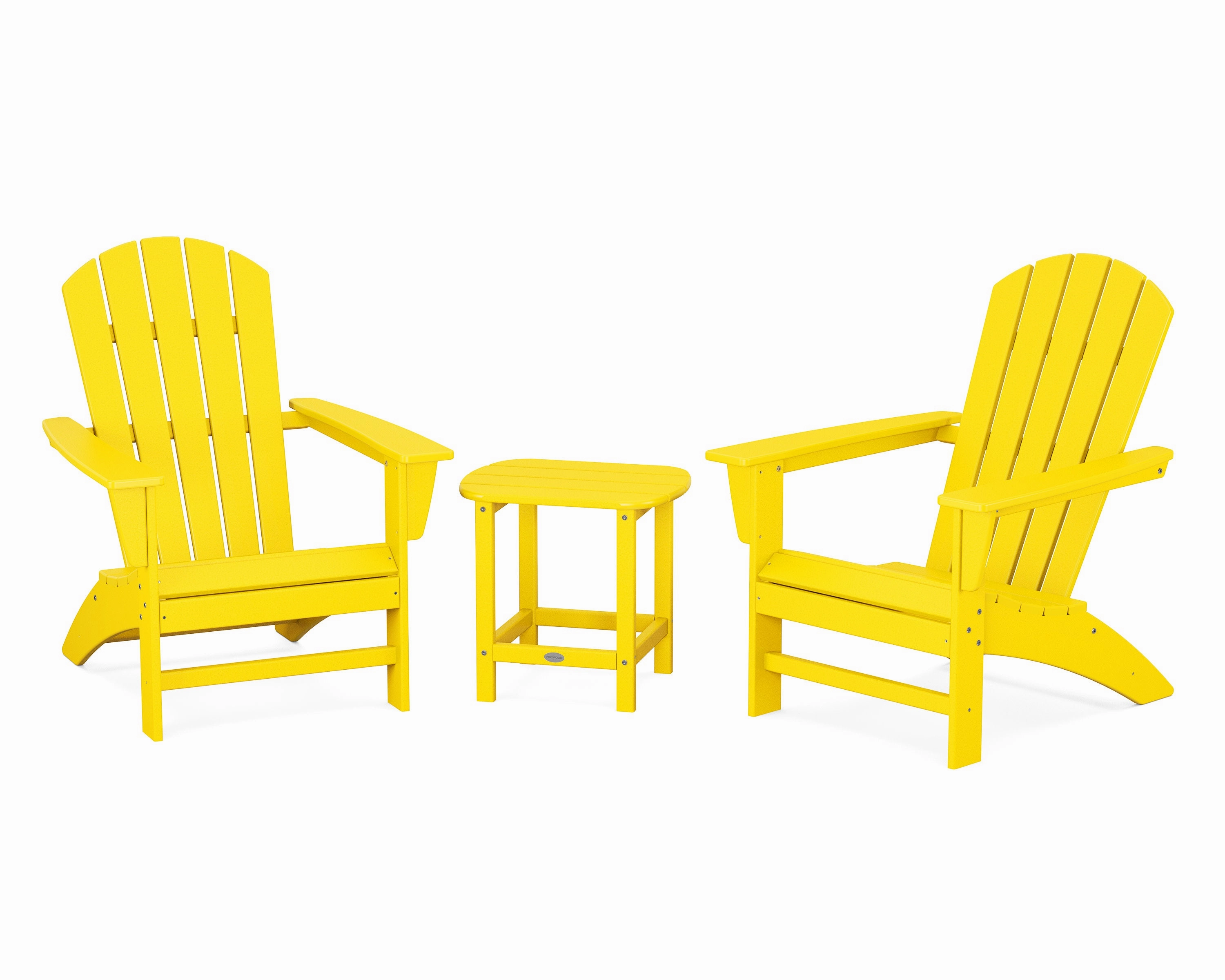 Nautical 3-Piece Adirondack Set with South Beach 18" Side Table