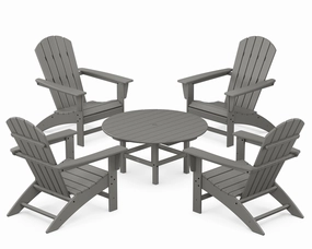 Nautical 5-Piece Adirondack Chair Conversation Setoutdoor patio dining furniture set