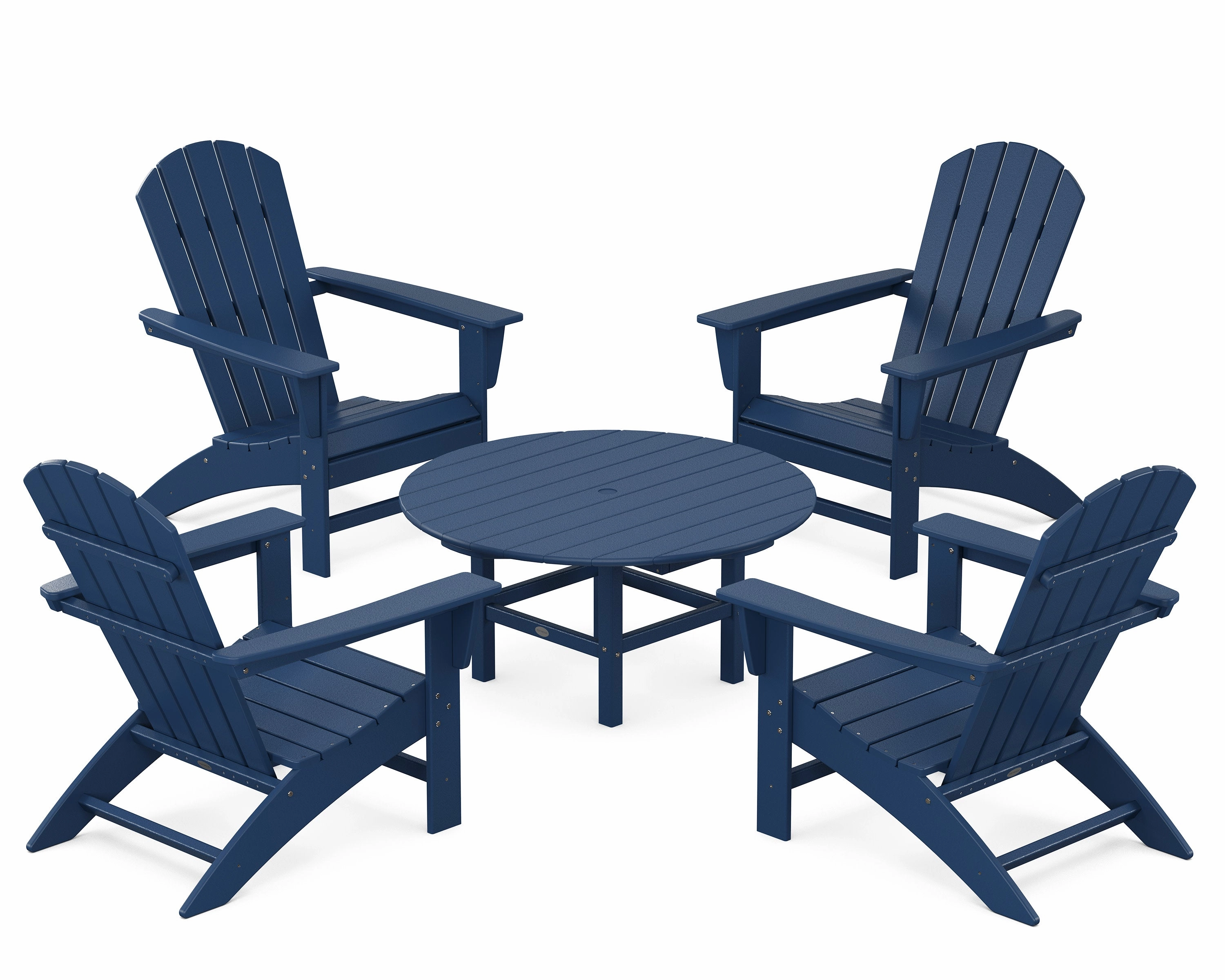 Nautical 5-Piece Adirondack Chair Conversation Set