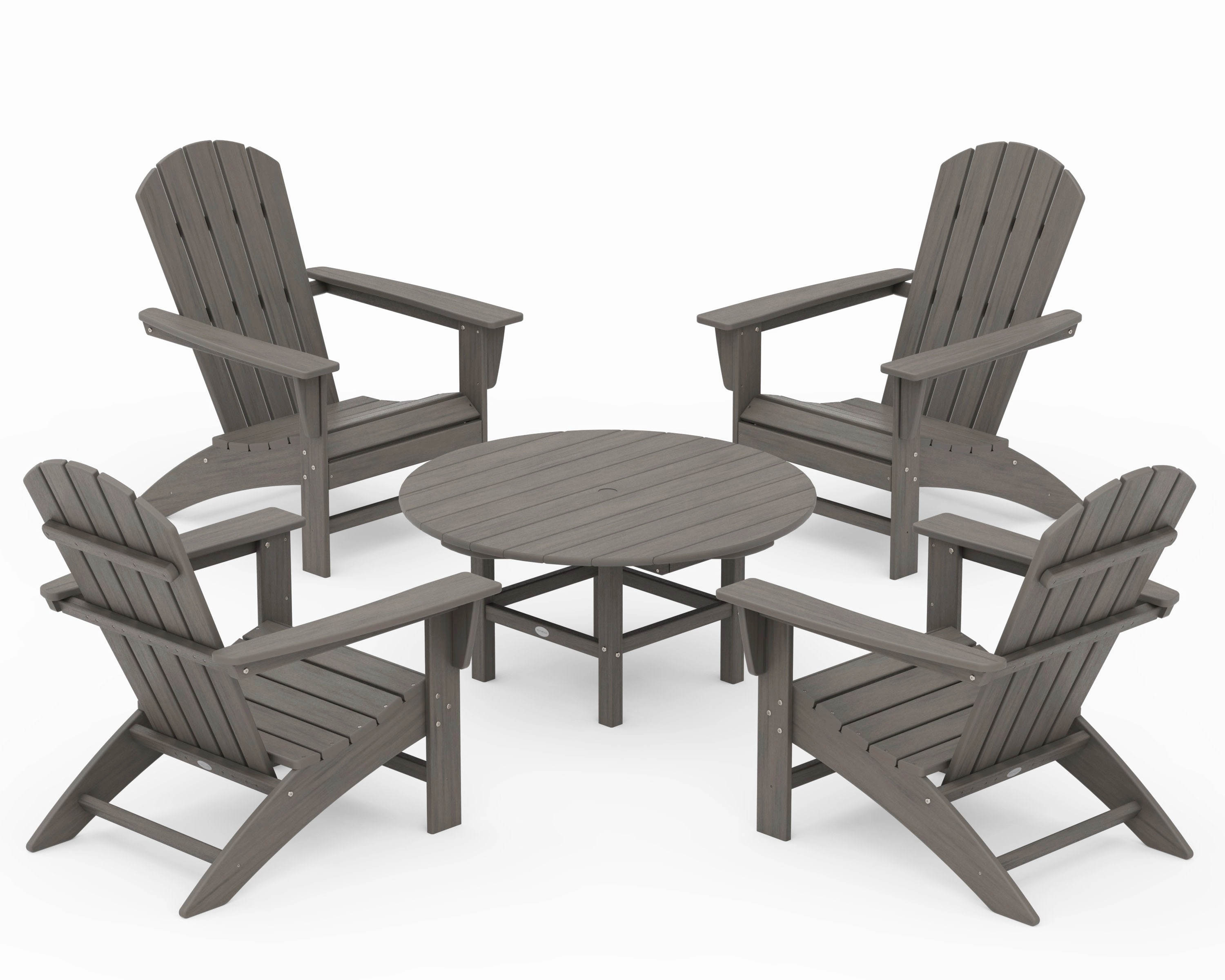 Nautical 5-Piece Adirondack Chair Conversation Set